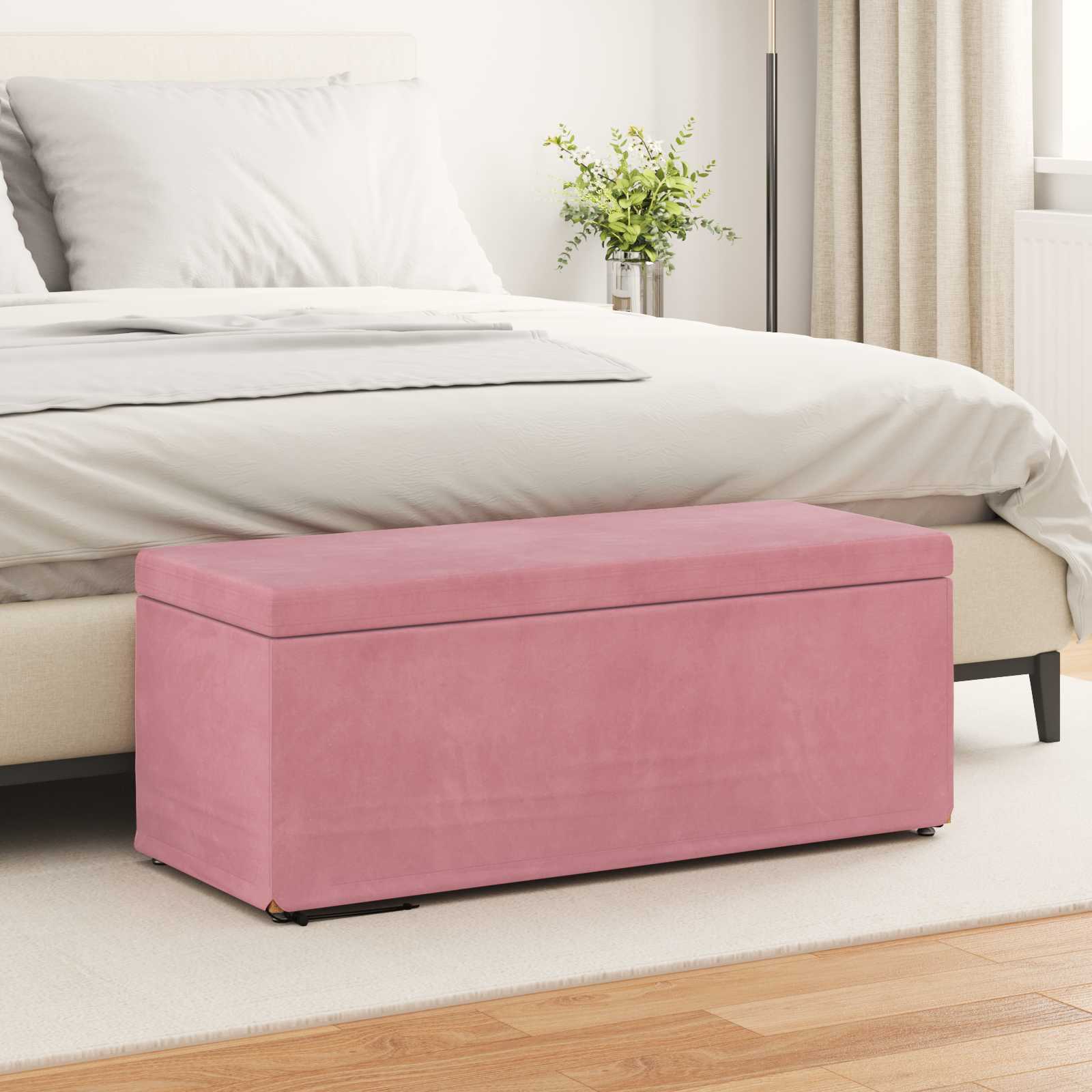 Tabouret Rose 101 x 41 x 40 cm Velours et Bois Composite - XIOS