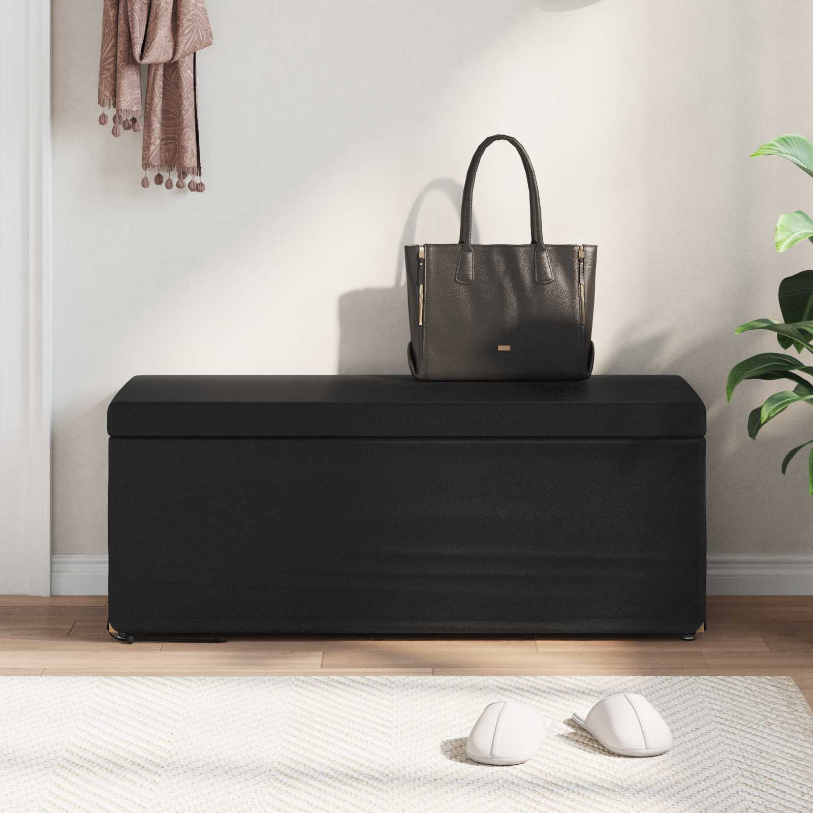Tabouret Noir Cuir Synthétique et Bois Composite - XIOS