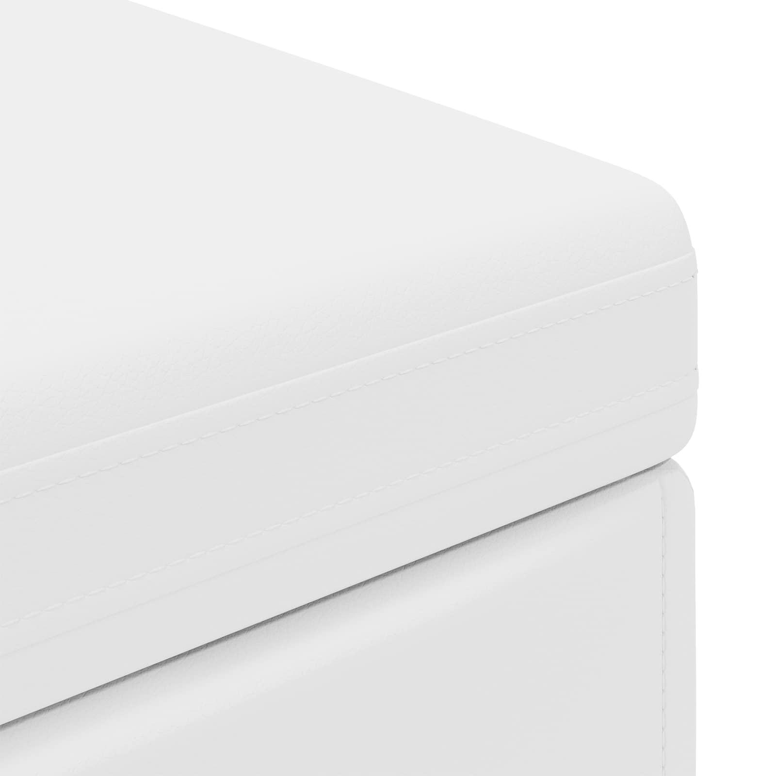 Tabouret Blanc Cuir Synthétique et Bois Composite - XIOS
