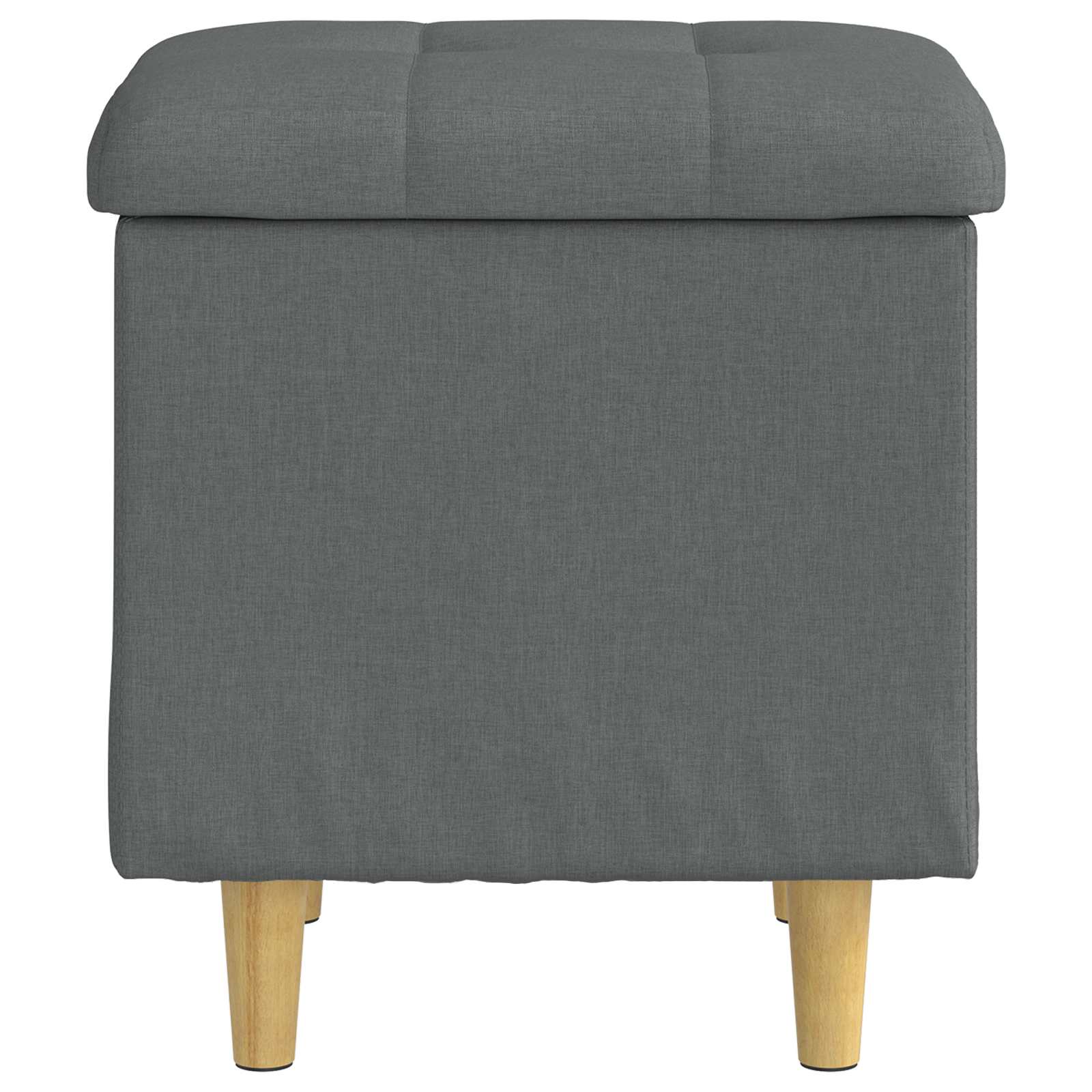 Pouf de rangement avec coussin Gris foncé 40 x 40 x 45 cm tissu - XIOS