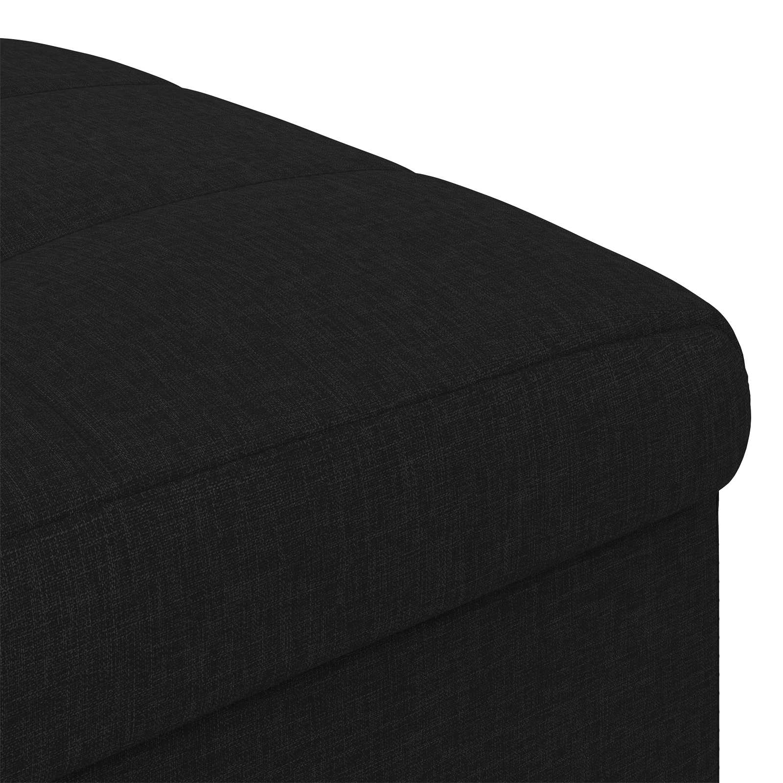 Pouf de rangement avec coussin Noir 40 x 40 x 45 cm tissu - XIOS