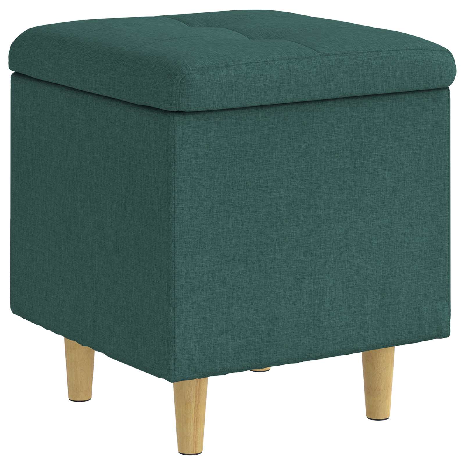 Pouf de rangement avec coussin Vert foncé 40 x 40 x 45 cm tissu - XIOS
