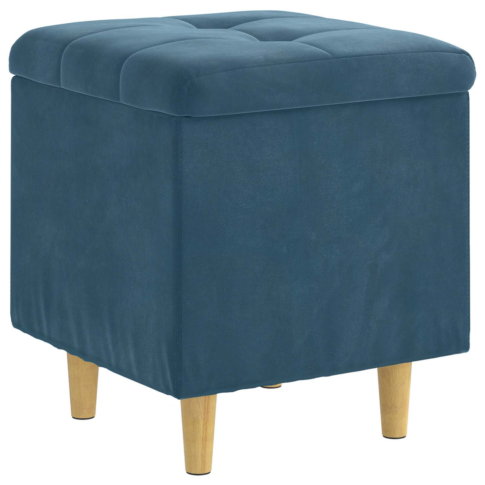 Pouf de rangement avec coussin Bleu 40 x 40 x 45 cm Velours - XIOS
