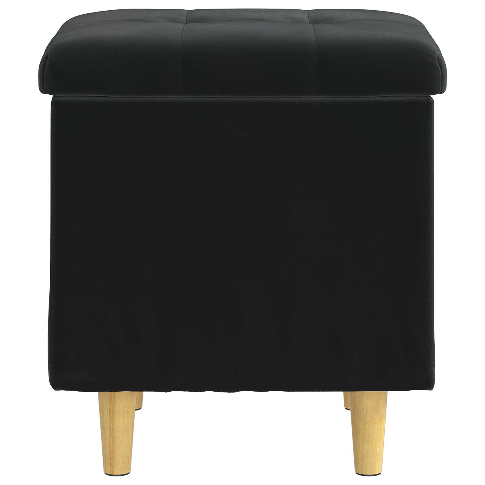 Pouf de rangement avec coussin Noir 40 x 40 x 45 cm Velours - XIOS