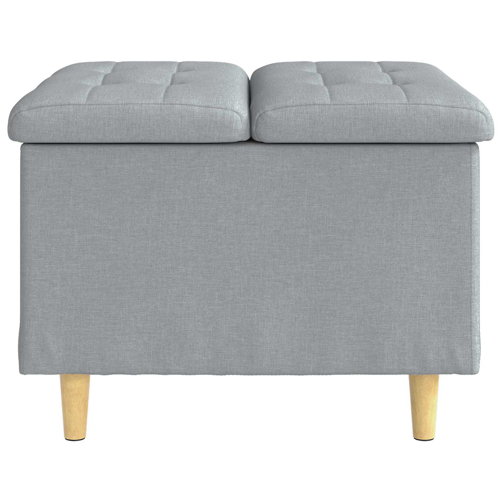 Pouf de rangement avec coussin Gris clair 60 x 60 x 45 cm tissu - XIOS