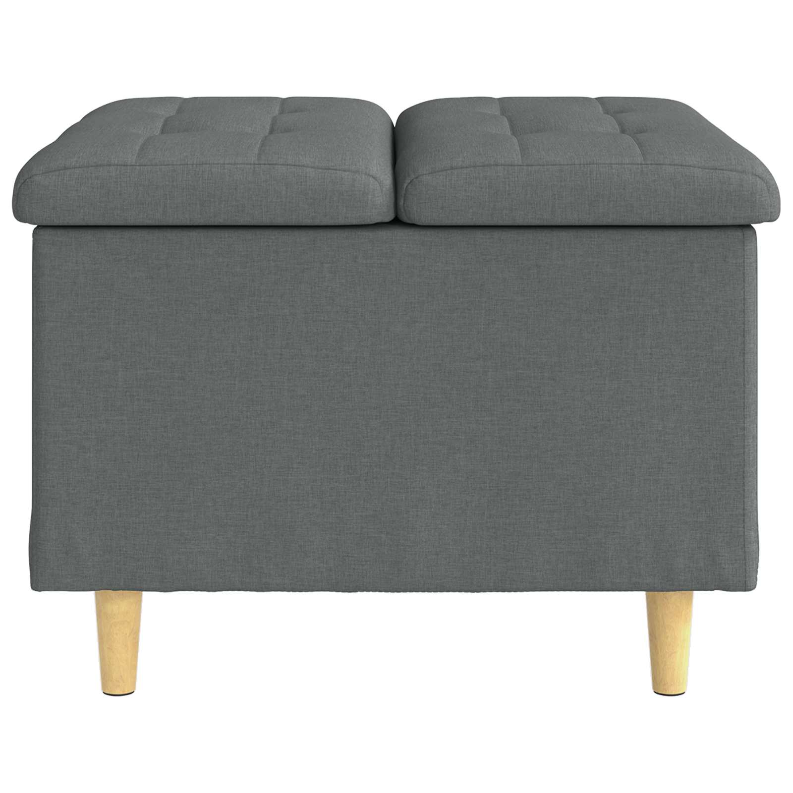 Pouf de rangement avec coussin Gris foncé 60 x 60 x 45 cm tissu - XIOS