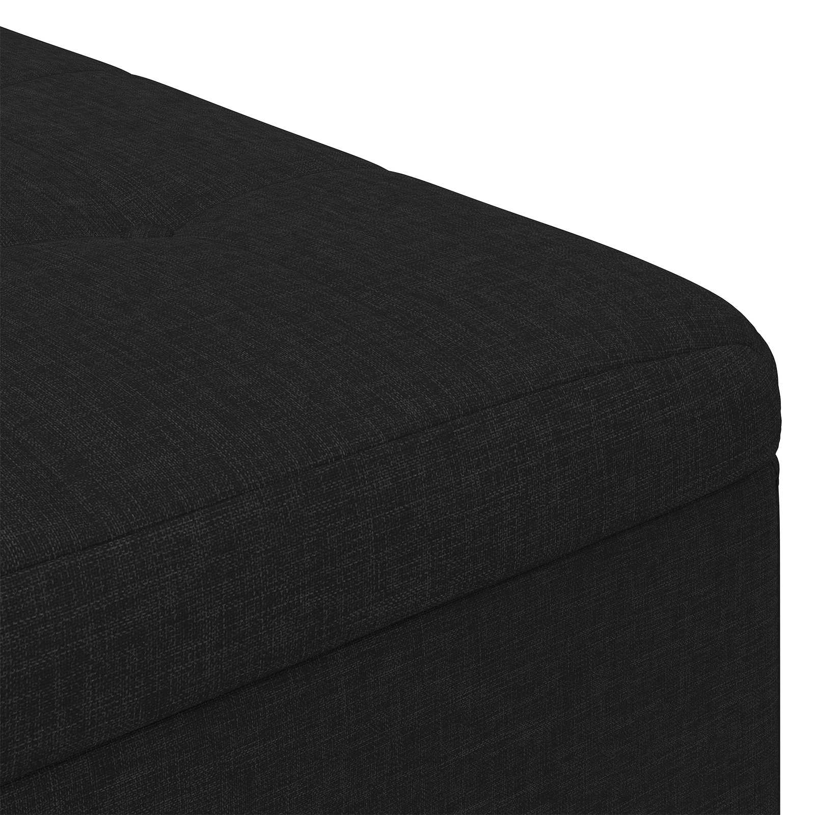 Pouf de rangement avec coussin Noir 60 x 60 x 45 cm tissu - XIOS