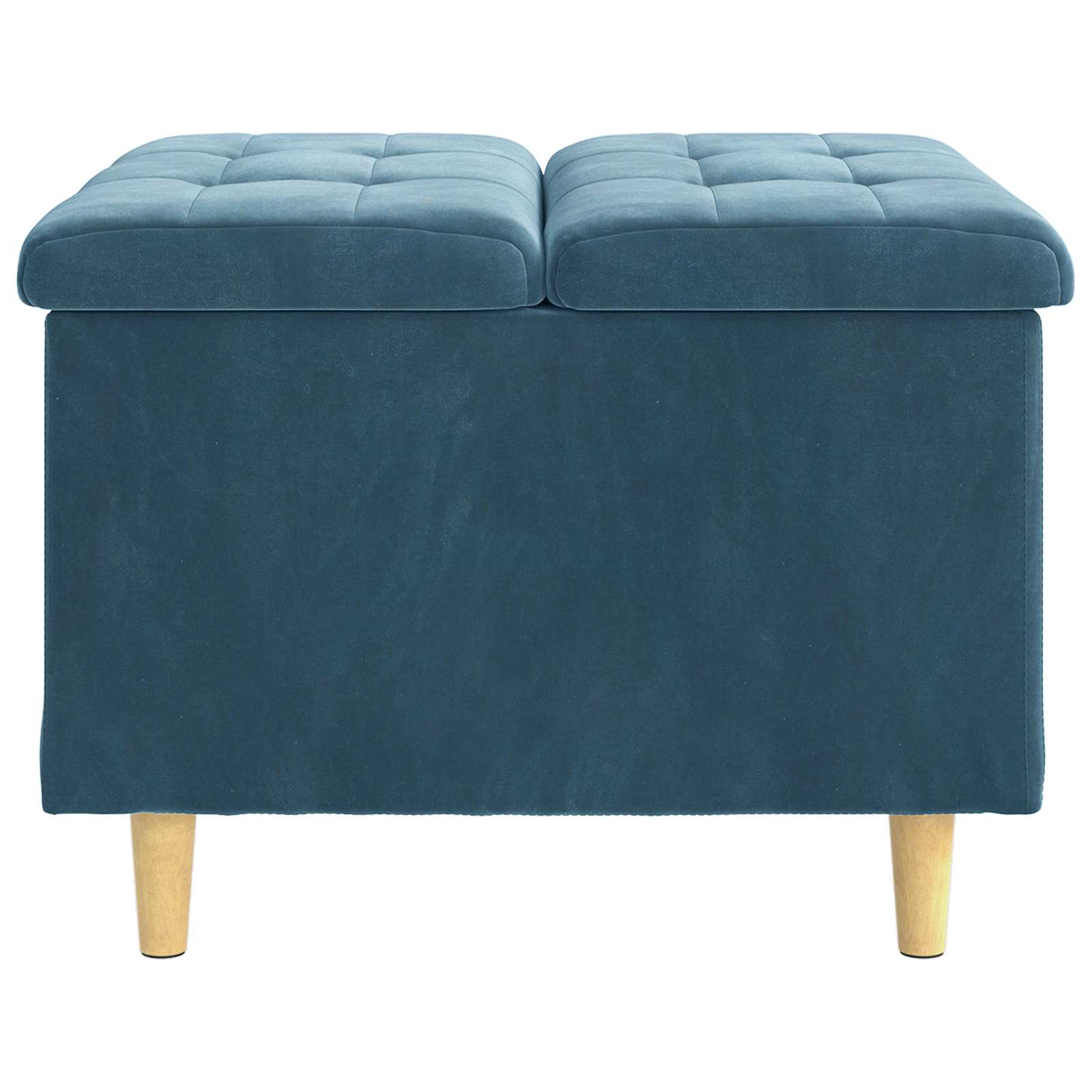 Pouf de rangement avec coussin Bleu 60 x 60 x 45 cm Velours - XIOS