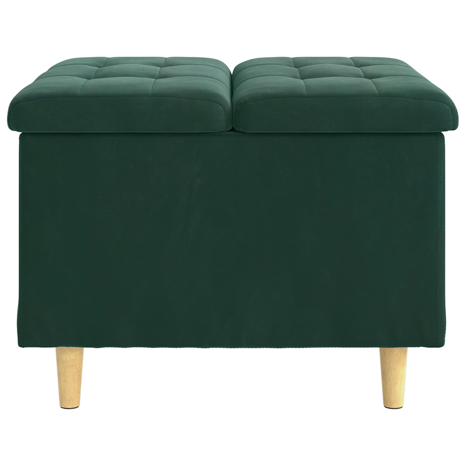 Pouf de rangement Vert foncé 60 x 60 x 45 cm Velours - XIOS