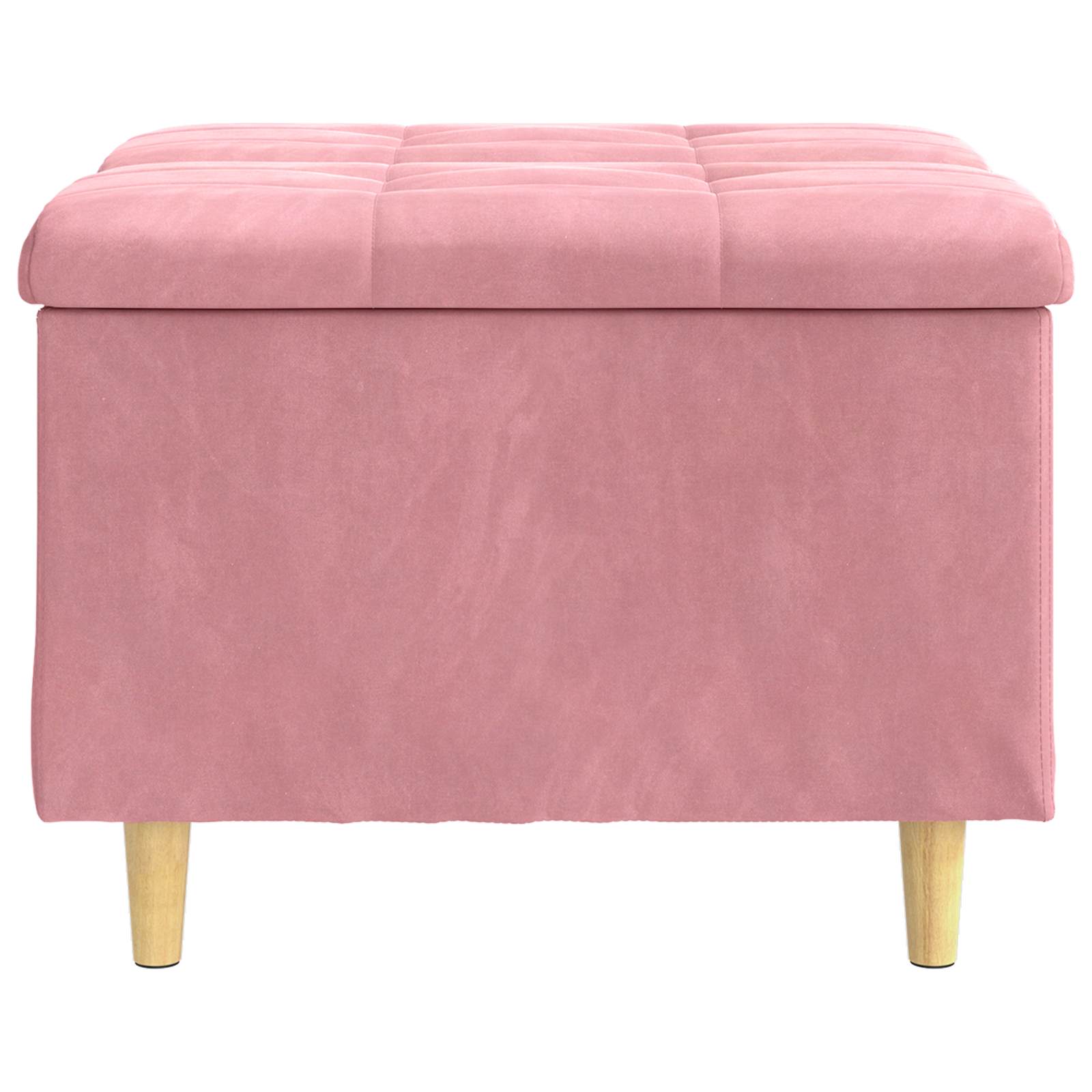 Pouf de rangement avec coussin Rose 60 x 60 x 45 cm Velours - XIOS