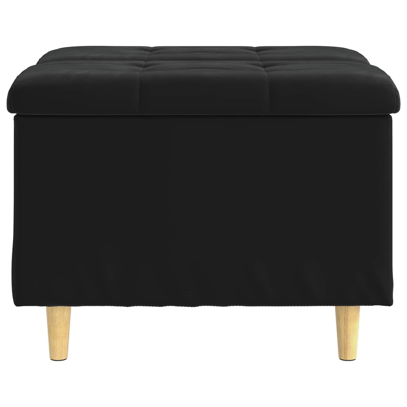 Pouf de rangement avec coussin Noir 60 x 60 x 45 cm Velours - XIOS