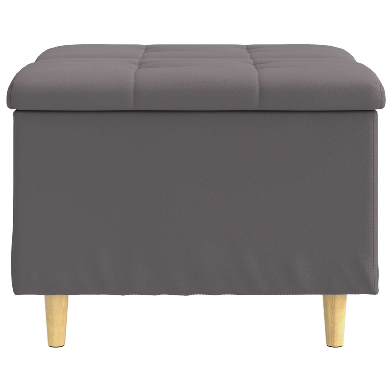 Pouf de rangement avec coussin Gris 60 x 60 x 45 cm Simili cuir - XIOS