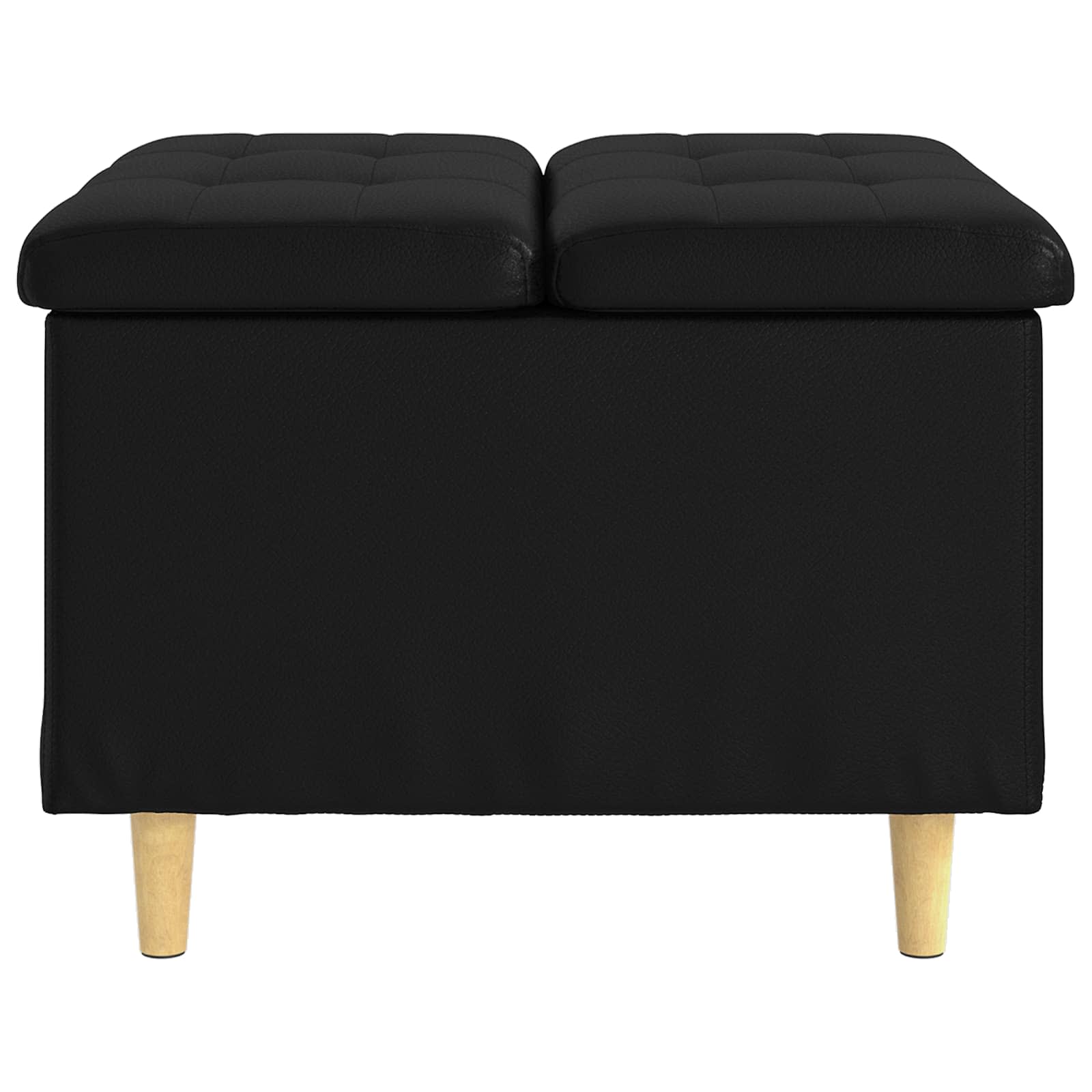 Pouf de rangement avec coussin Noir 60 x 60 x 45 cm Simili cuir - XIOS