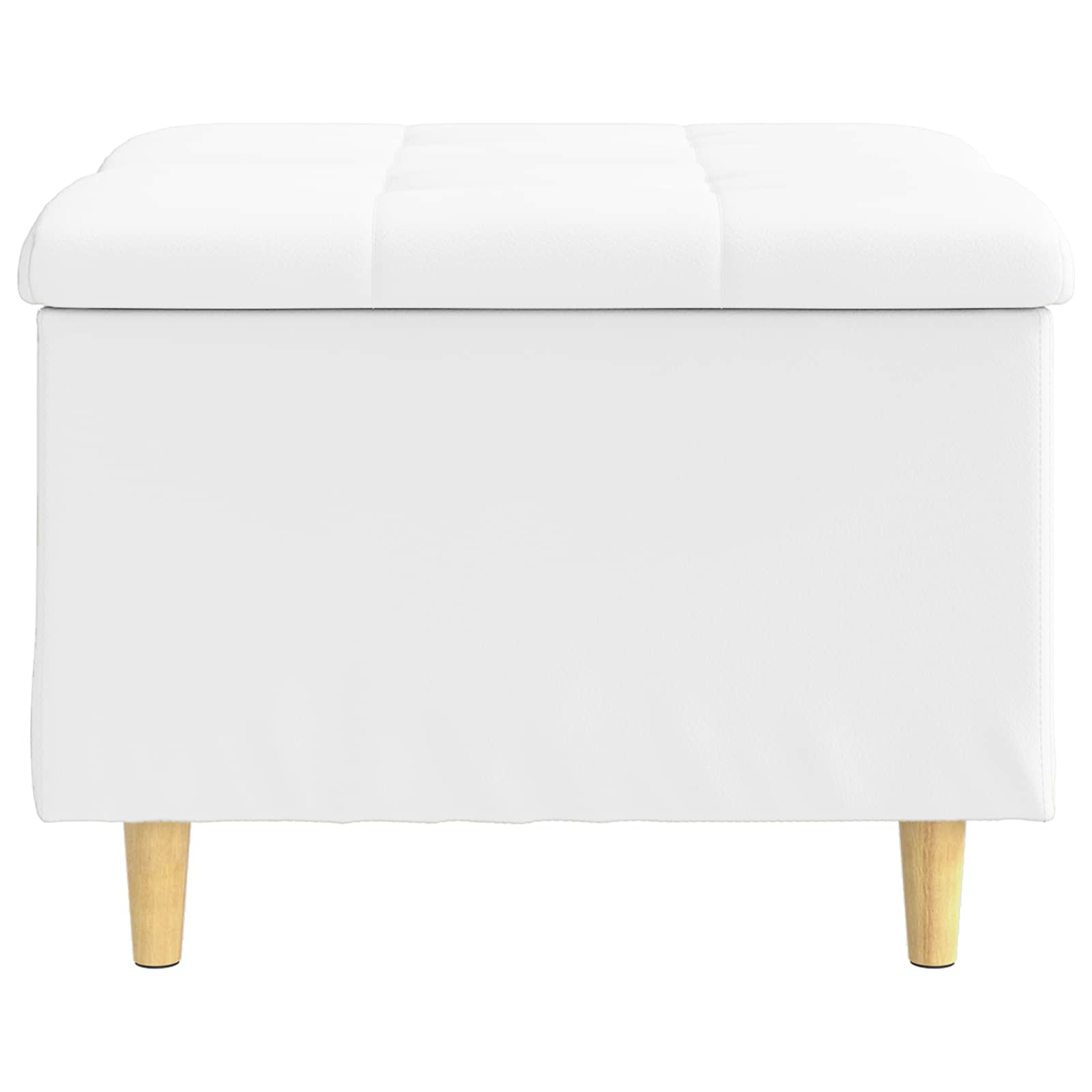 Pouf de rangement Blanc 60 x 60 x 45 cm Simili cuir - XIOS