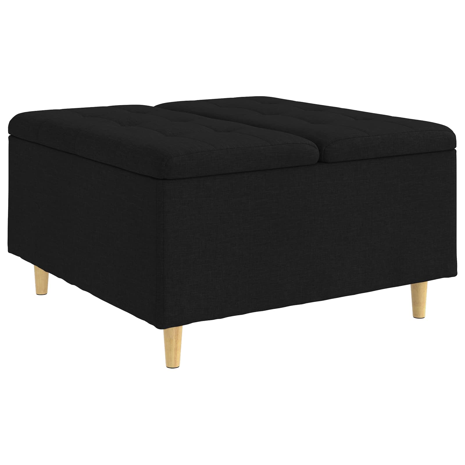 Tabouret bouton avec coussin Noir 80 x 80 x 45 cm tissu - XIOS