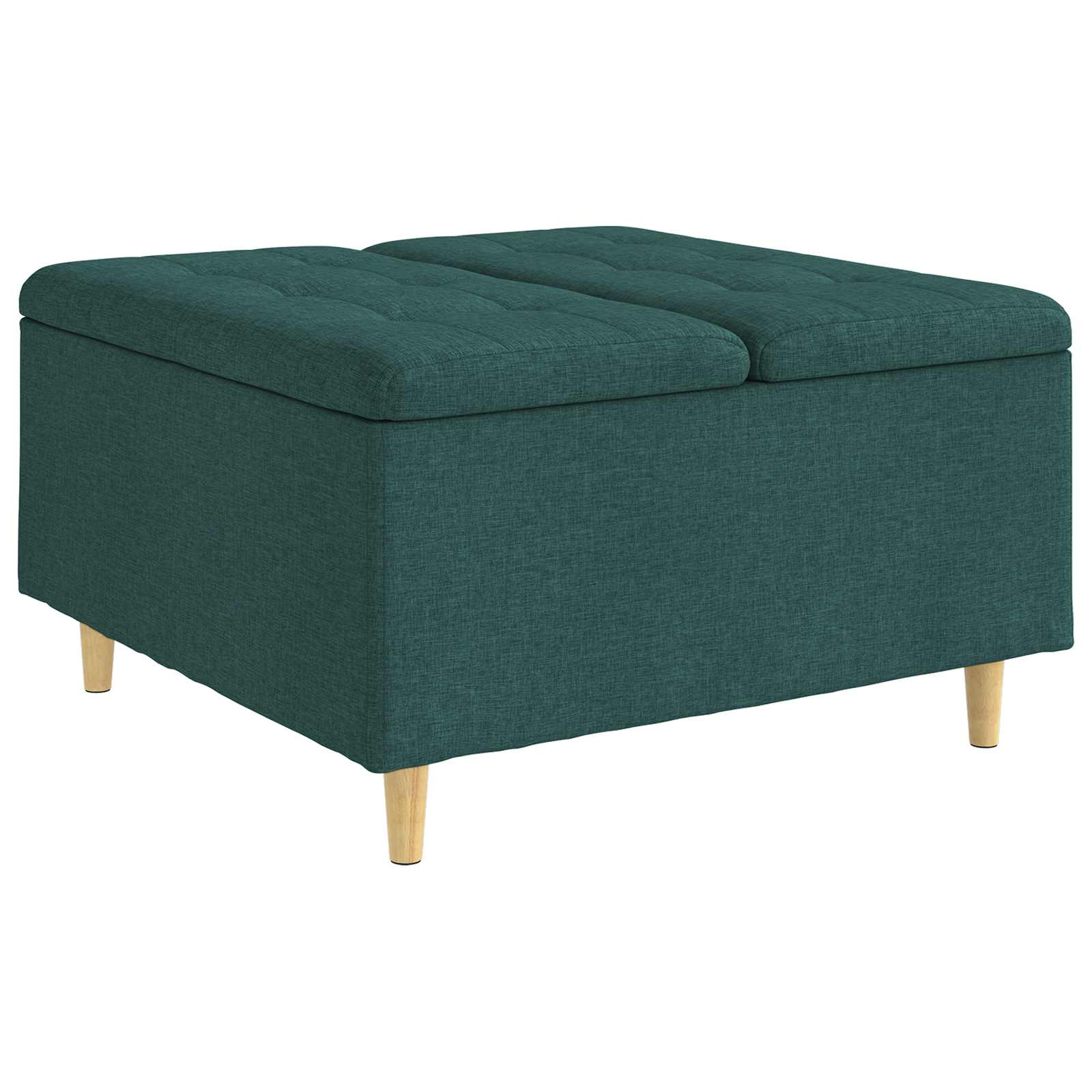 Tabouret bouton avec coussin Vert foncé 80 x 80 x 45 cm tissu - XIOS