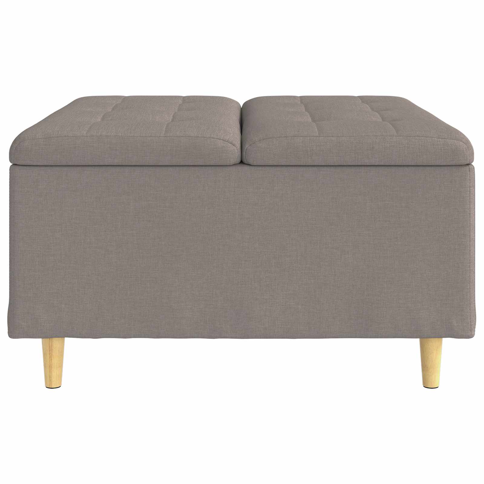 Pouf de rangement avec coussin Taupe 80 x 80 x 45 cm tissu - XIOS