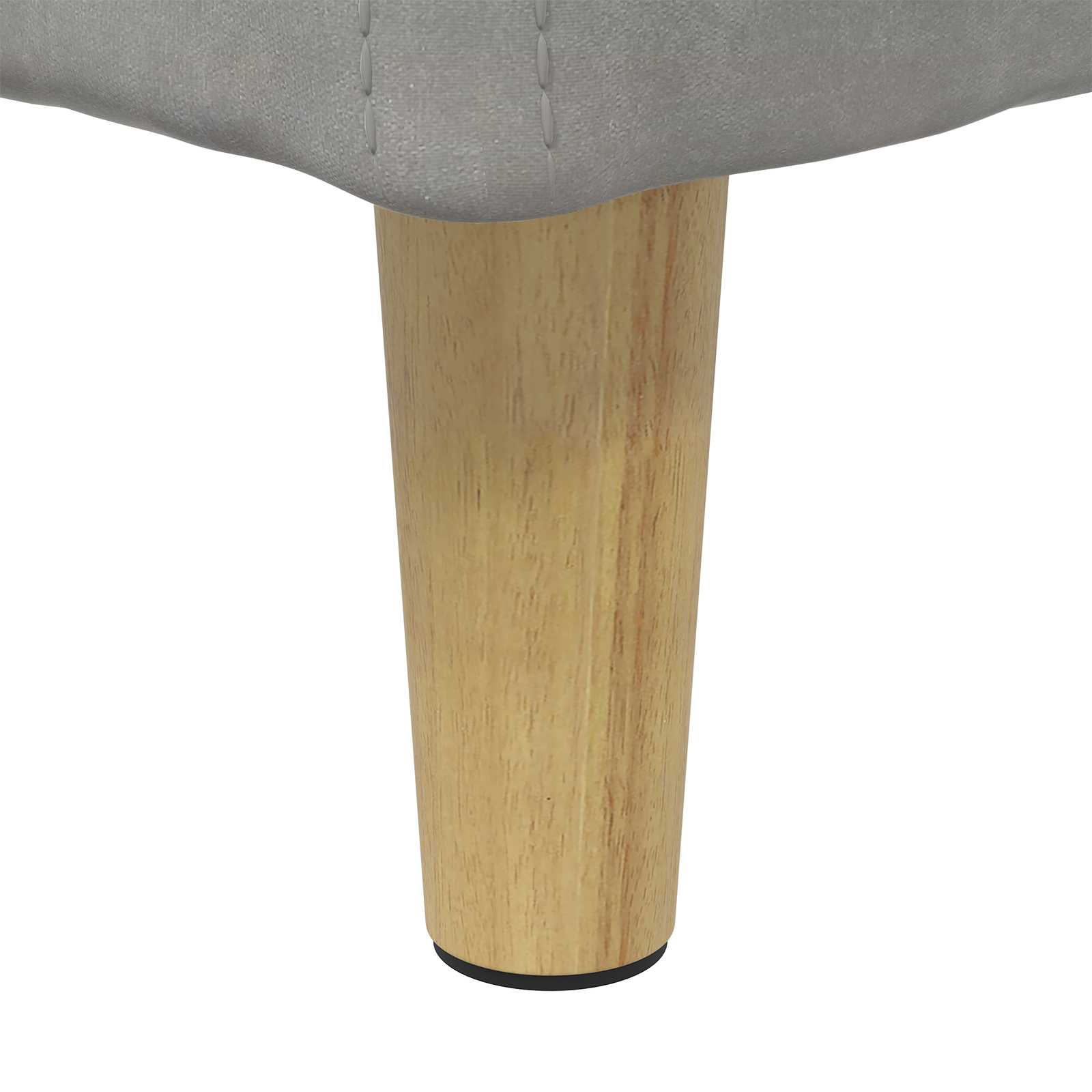 Tabouret bouton avec coussin Gris clair 80 x 80 x 45 cm Velours - XIOS