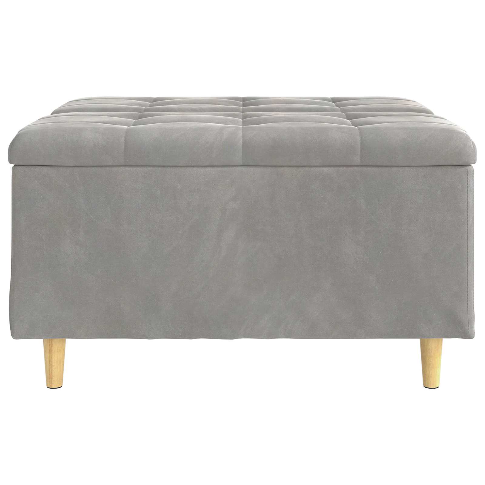 Tabouret bouton avec coussin Gris clair 80 x 80 x 45 cm Velours - XIOS