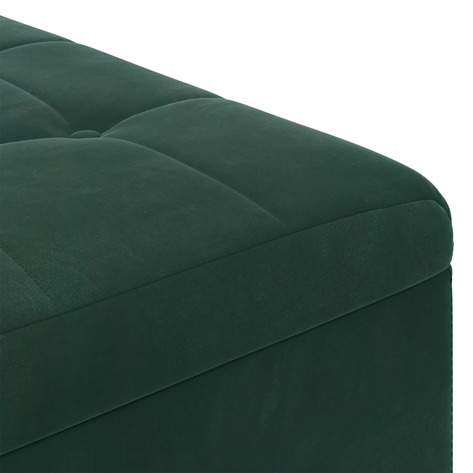 Tabouret bouton avec coussin Vert foncé 80 x 80 x 45 cm Velours - XIOS