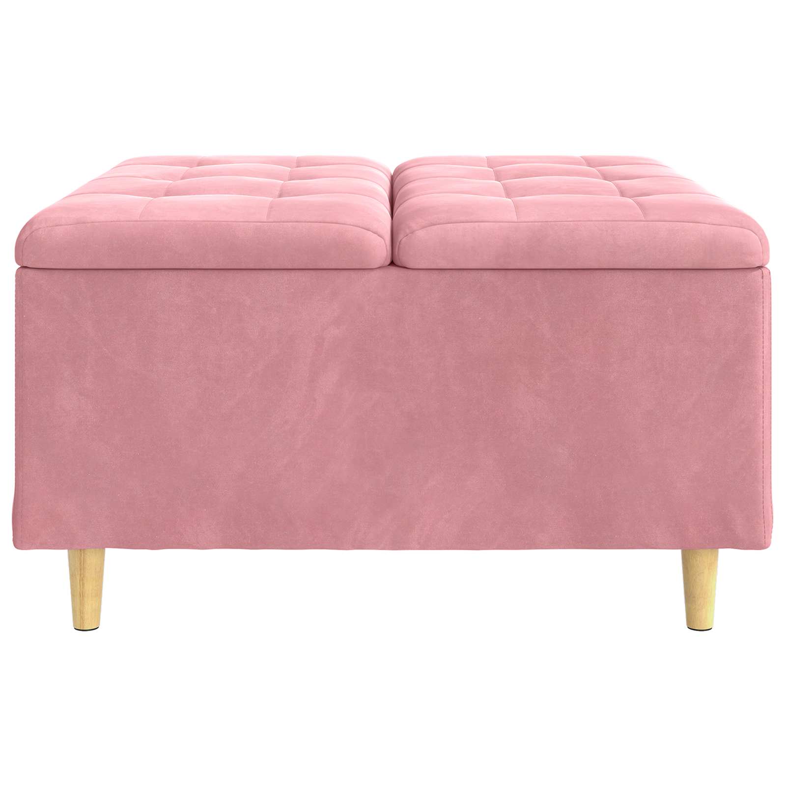 Tabouret bouton avec coussin Rose 80 x 80 x 45 cm Velours - XIOS