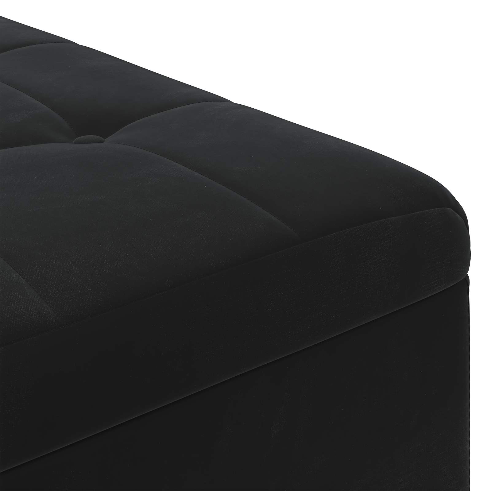 Tabouret bouton avec coussin Noir 80 x 80 x 45 cm Velours - XIOS