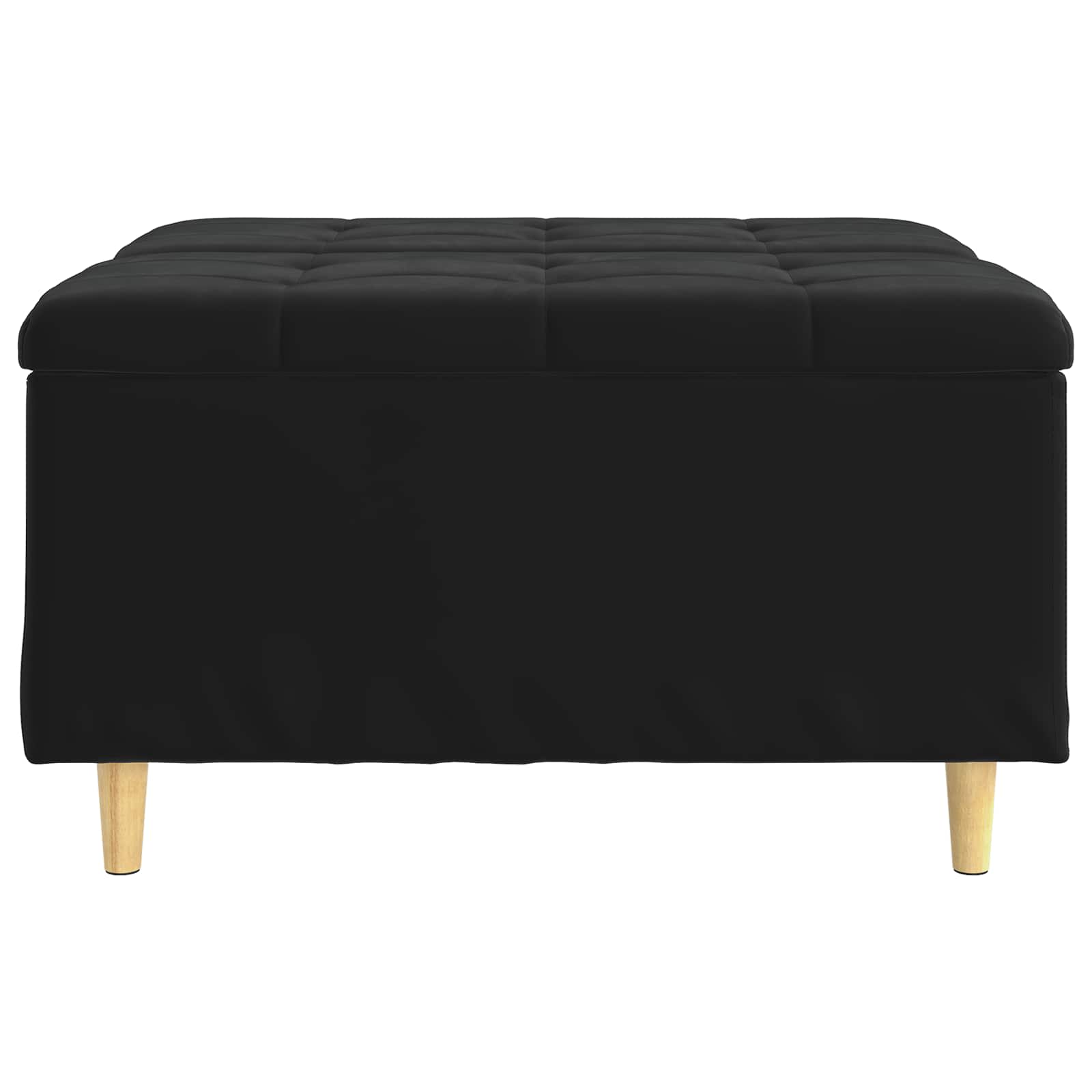 Tabouret bouton avec coussin Noir 80 x 80 x 45 cm Velours - XIOS
