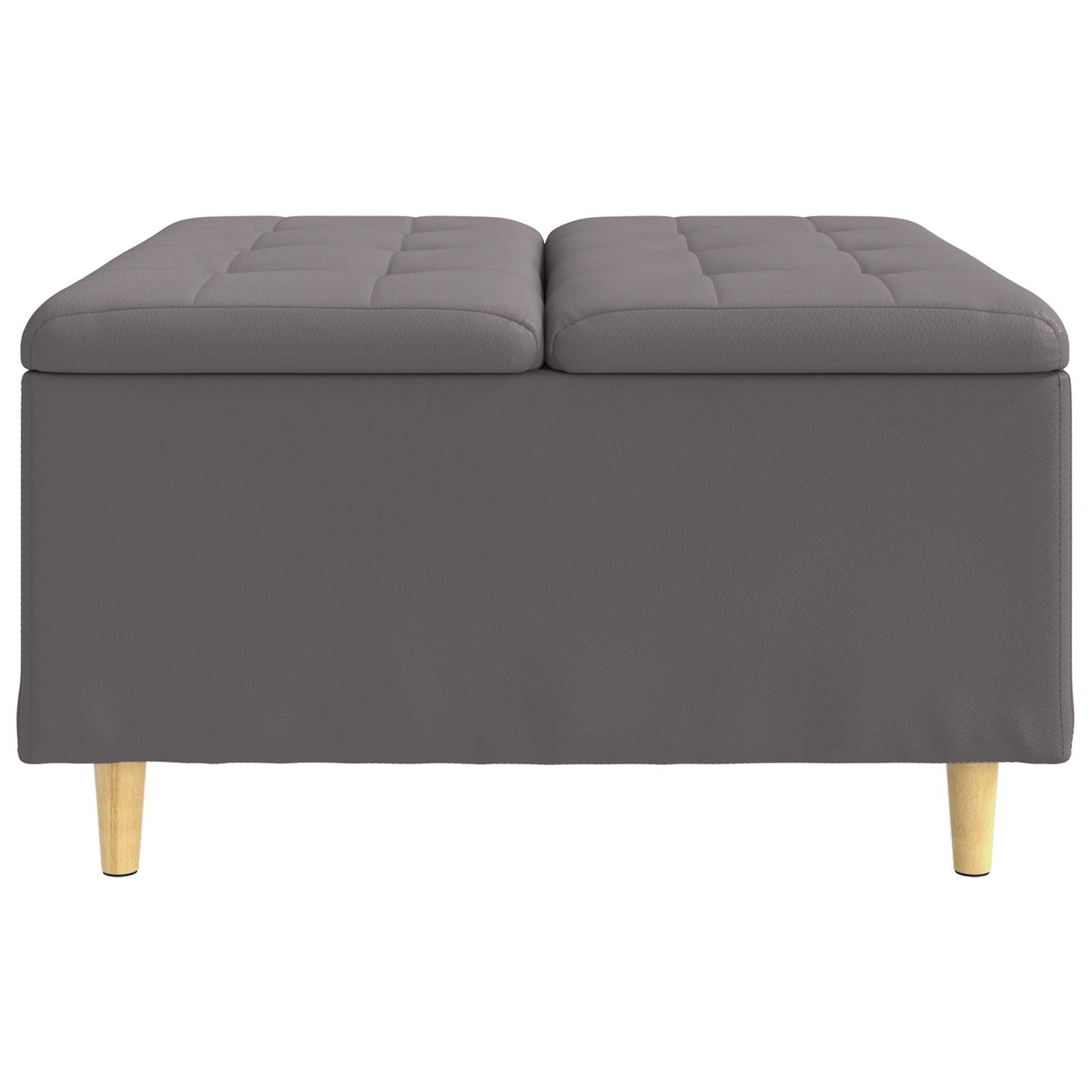 Tabouret bouton avec coussin Gris 80 x 80 x 45 cm Simili cuir - XIOS