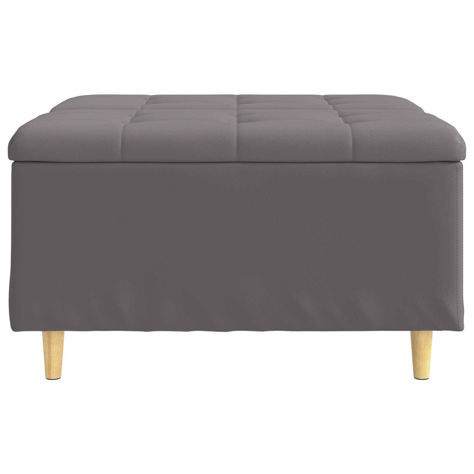 Tabouret bouton avec coussin Gris 80 x 80 x 45 cm Simili cuir - XIOS