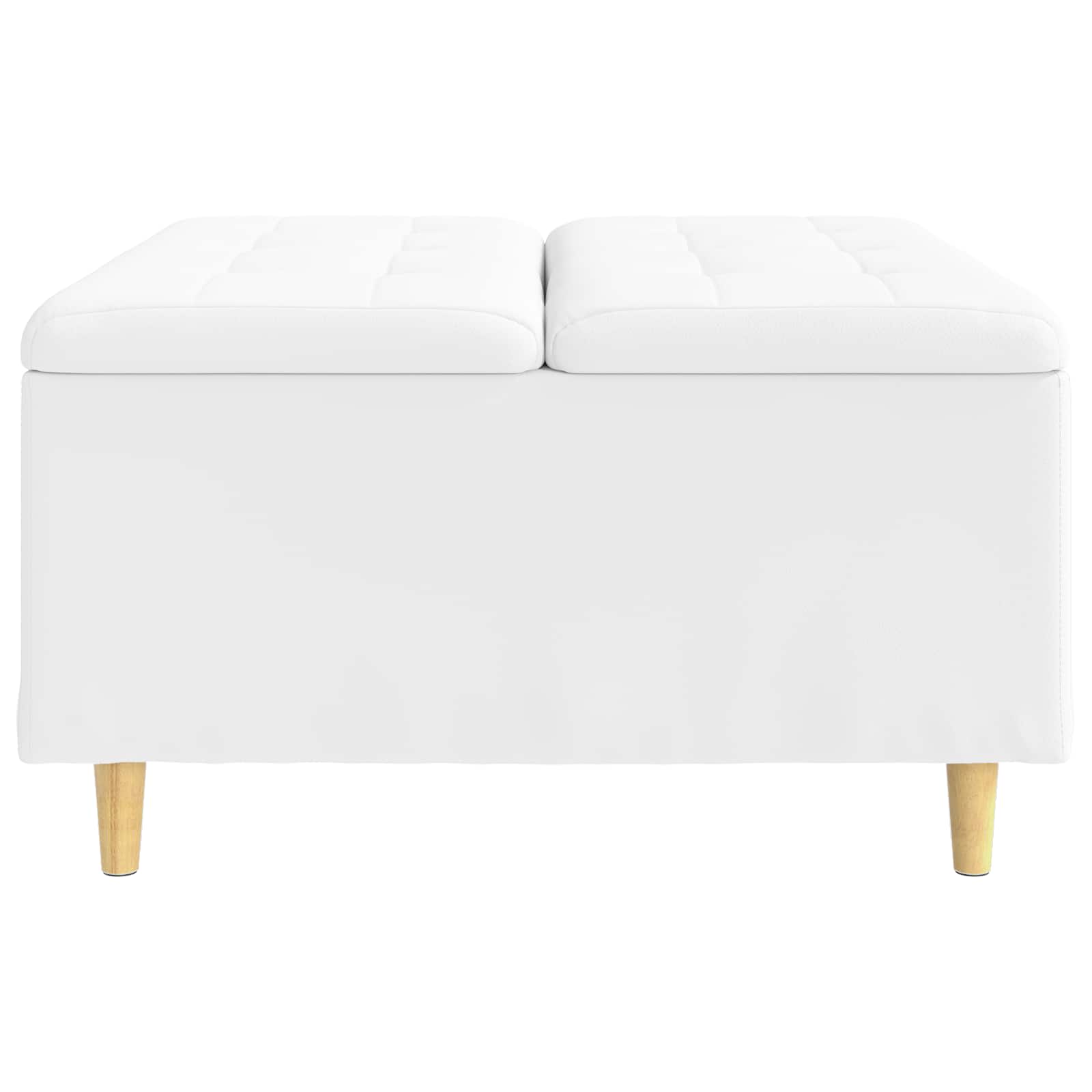 Tabouret bouton avec coussin Blanc 80 x 80 x 45 cm Simili cuir - XIOS