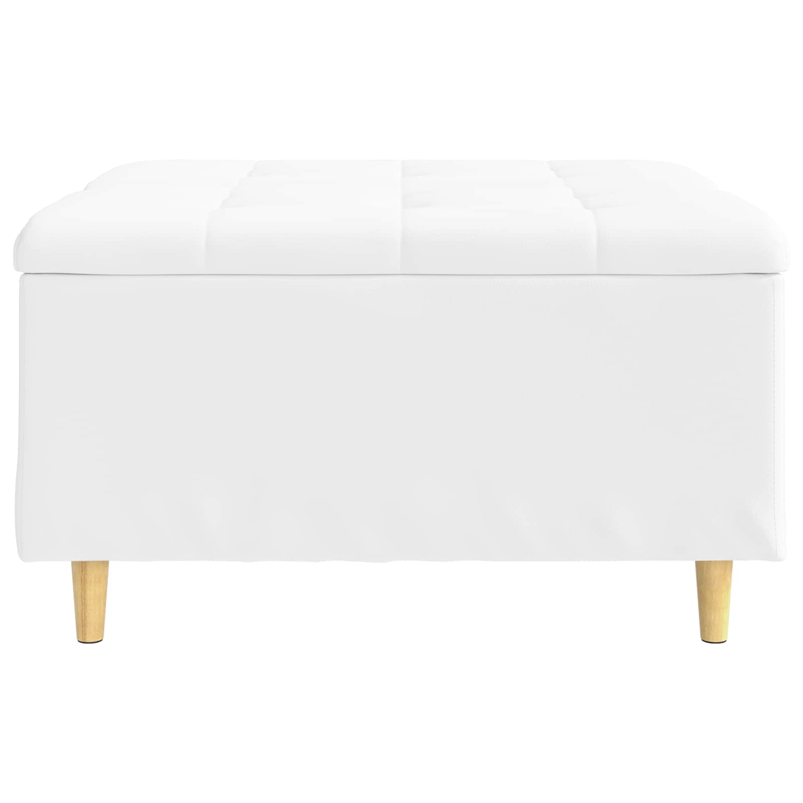 Tabouret bouton avec coussin Blanc 80 x 80 x 45 cm Simili cuir - XIOS