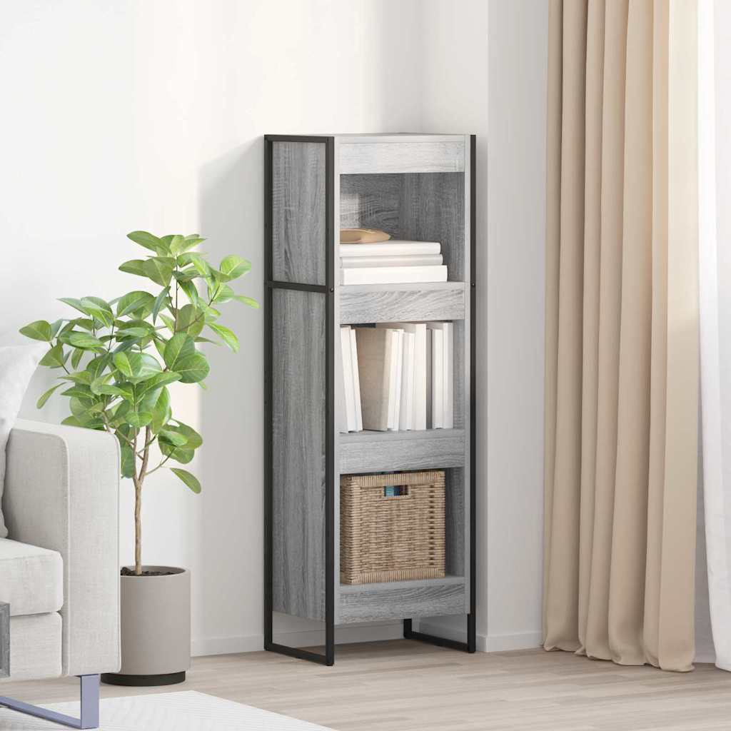 Bibliothèque Gris Sonoma 80 x 30 x 155 cm Bois d'ingénierie - XIOS
