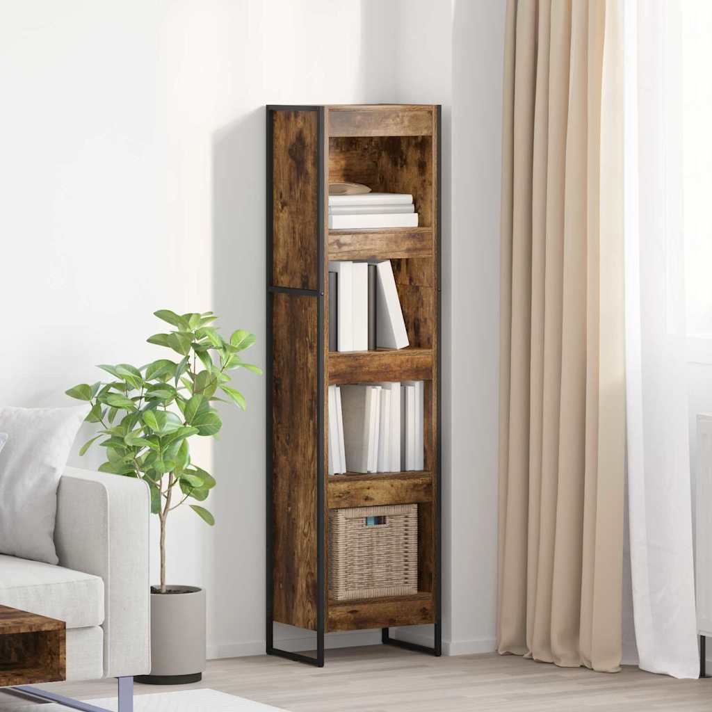 Bibliothèque Chêne Fumé 80 x 30 x 155 cm Bois d'ingénierie - XIOS
