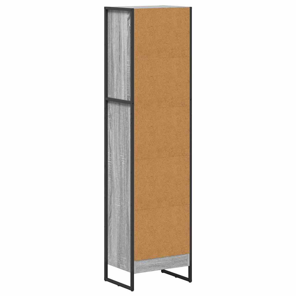 Bibliothèque Gris Sonoma 80 x 30 x 155 cm Bois d'ingénierie - XIOS