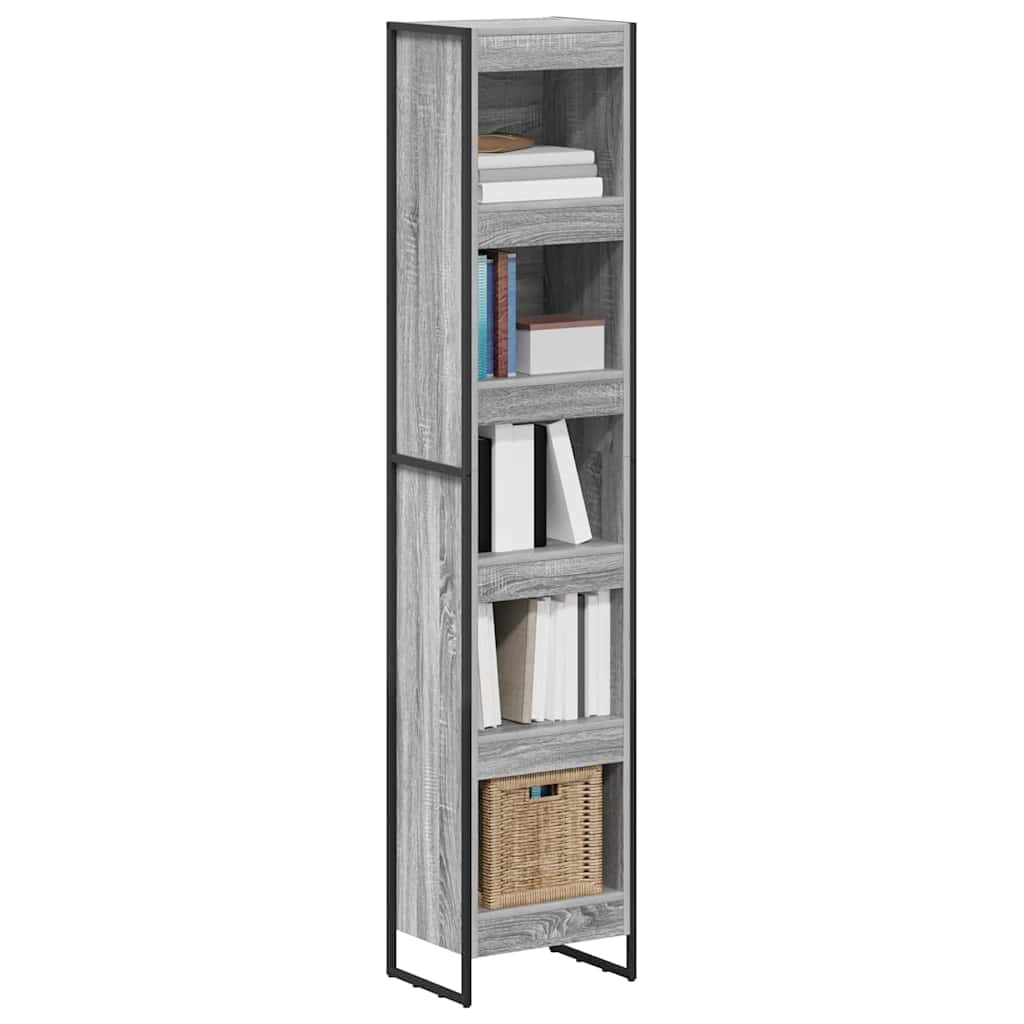 Bibliothèque Gris Sonoma 80 x 30 x 155 cm Bois d'ingénierie - XIOS