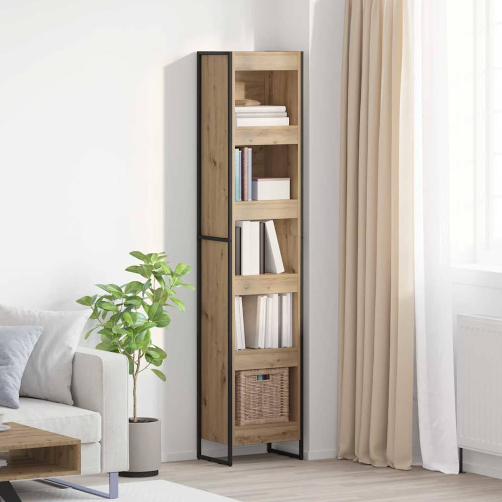 Bibliothèque Chêne artisan 80 x 30 x 155 cm Bois d'ingénierie - XIOS