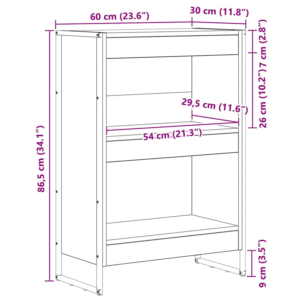 Bibliothèque Sonoma 80 x 30 x 155 cm Bois d'ingénierie - XIOS