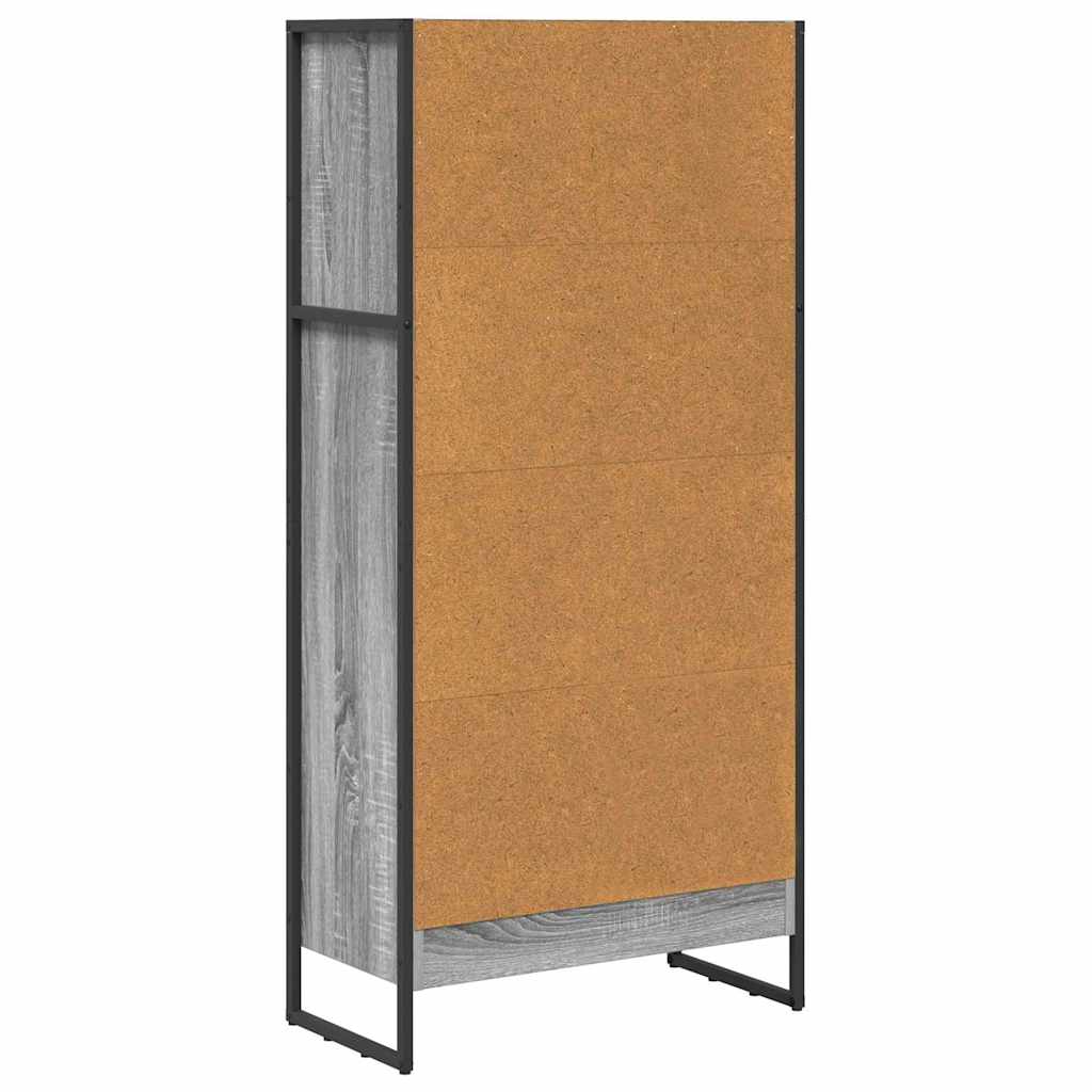 Bibliothèque Gris Sonoma 80 x 30 x 155 cm Bois d'ingénierie - XIOS