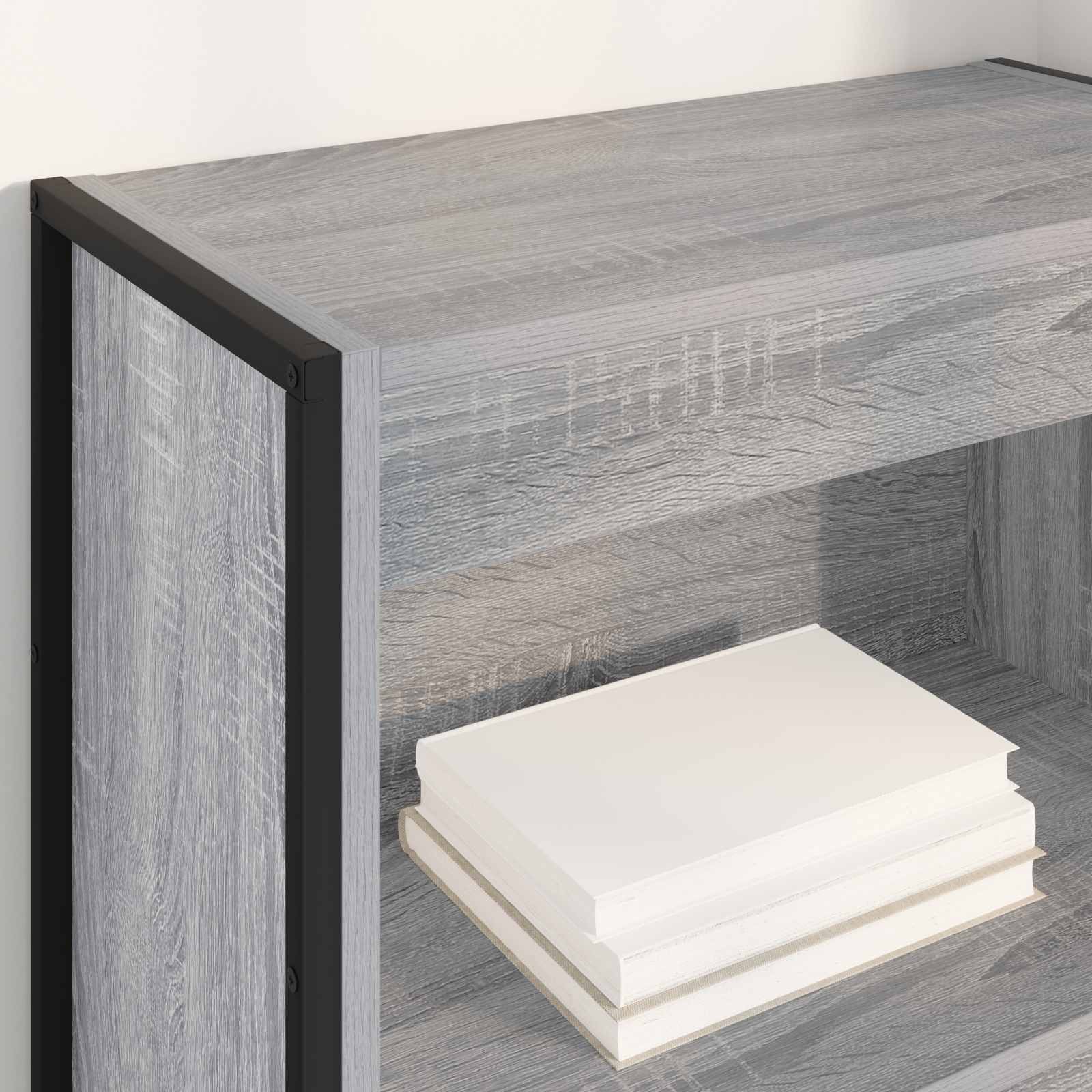 Bibliothèque Gris Sonoma 80 x 30 x 155 cm Bois d'ingénierie - XIOS