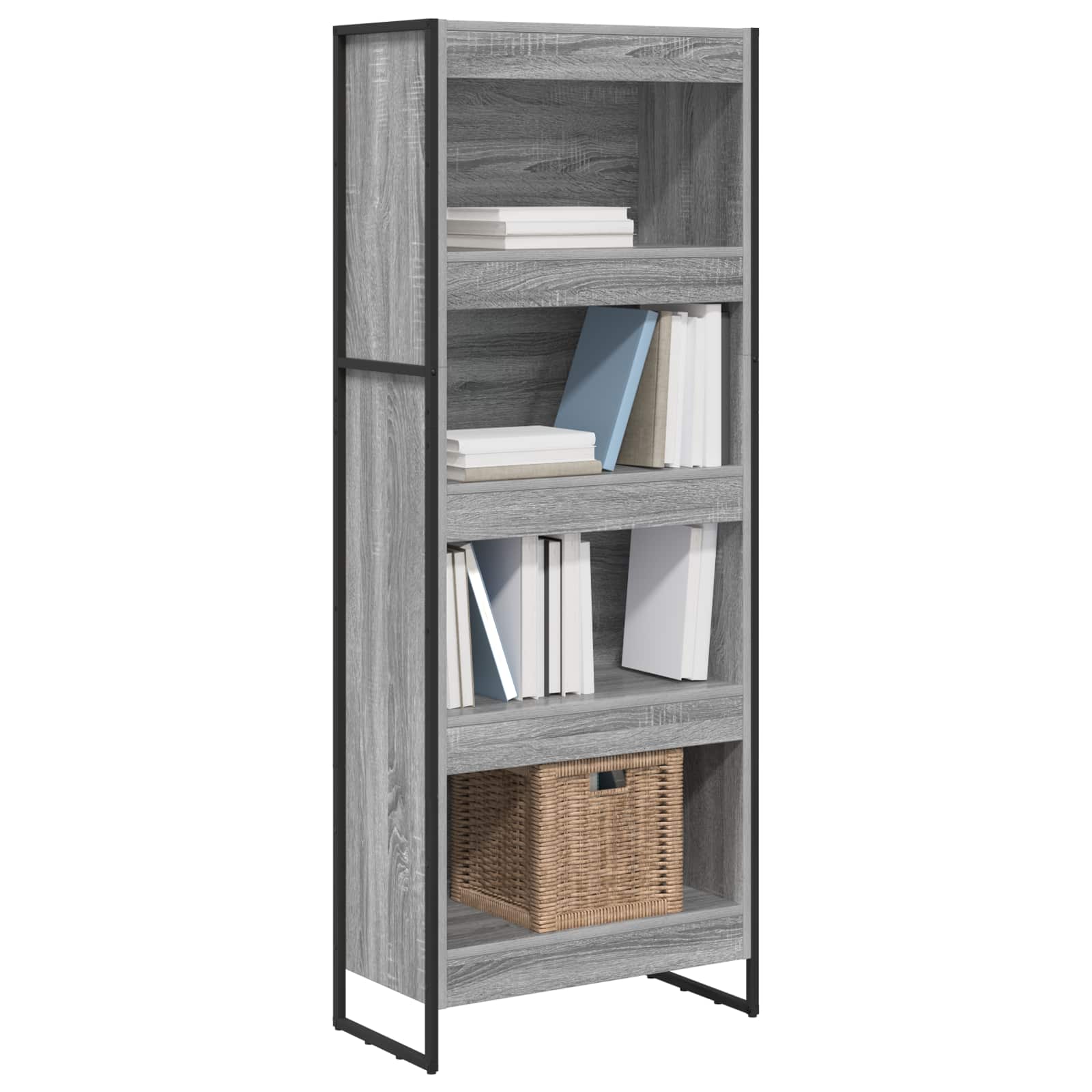 Bibliothèque Gris Sonoma 80 x 30 x 155 cm Bois d'ingénierie - XIOS