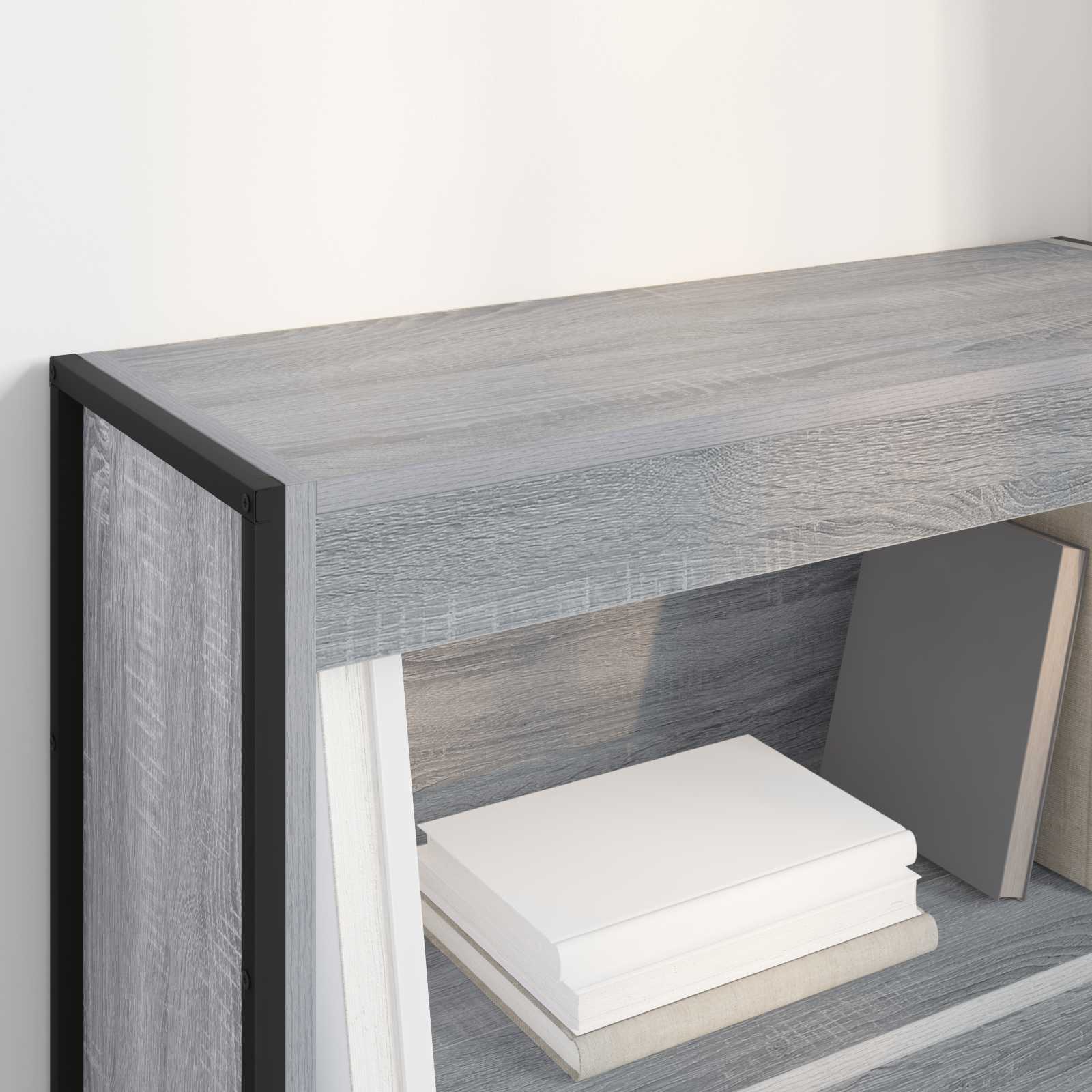 Bibliothèque Gris Sonoma 80 x 30 x 155 cm Bois d'ingénierie - XIOS