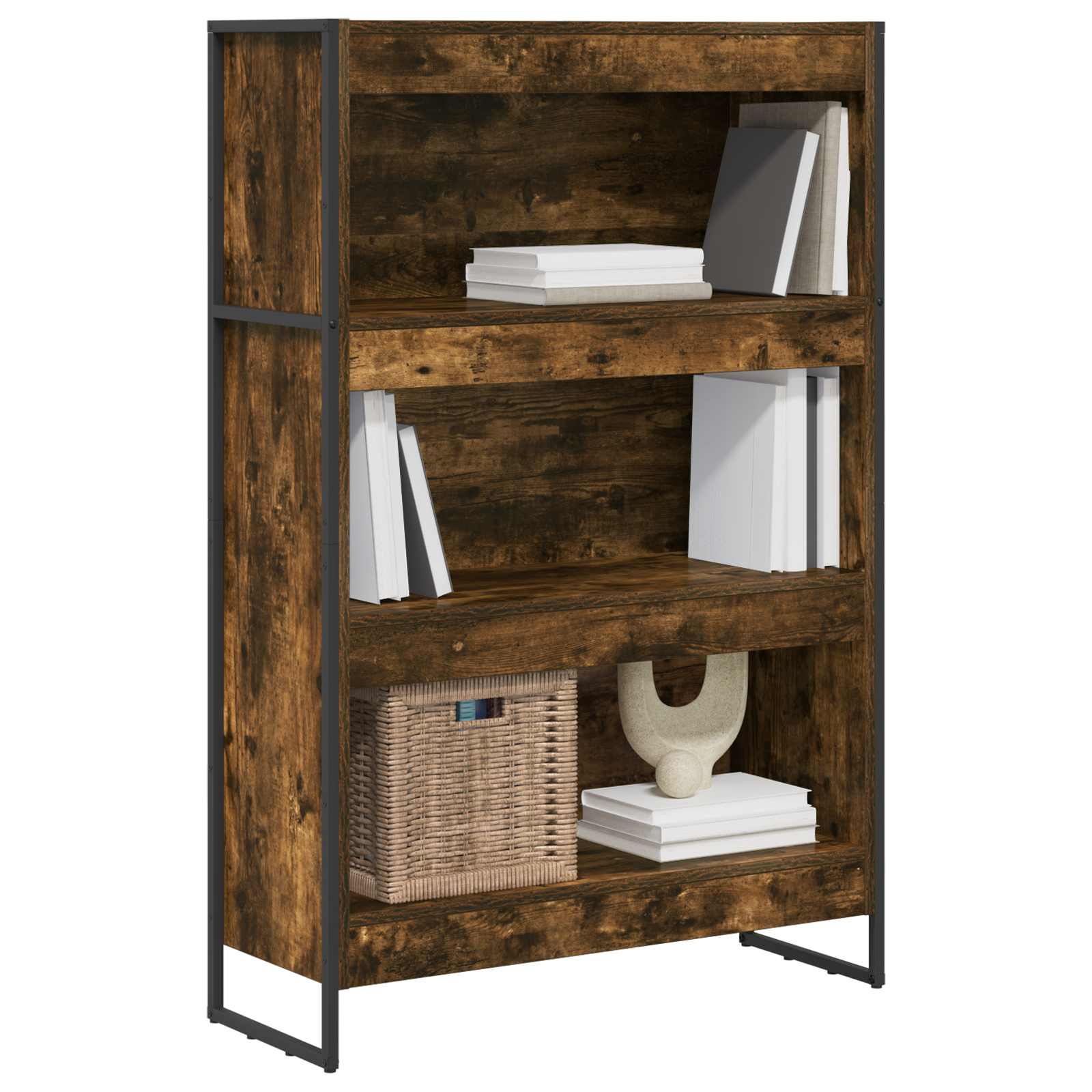 Bibliothèque Chêne Fumé 80 x 30 x 155 cm Bois d'ingénierie - XIOS