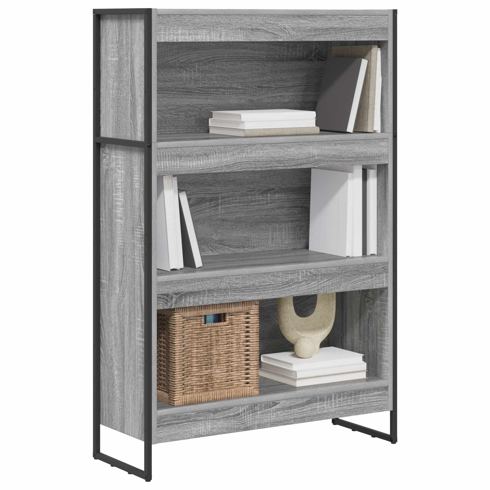 Bibliothèque Gris Sonoma 80 x 30 x 155 cm Bois d'ingénierie - XIOS
