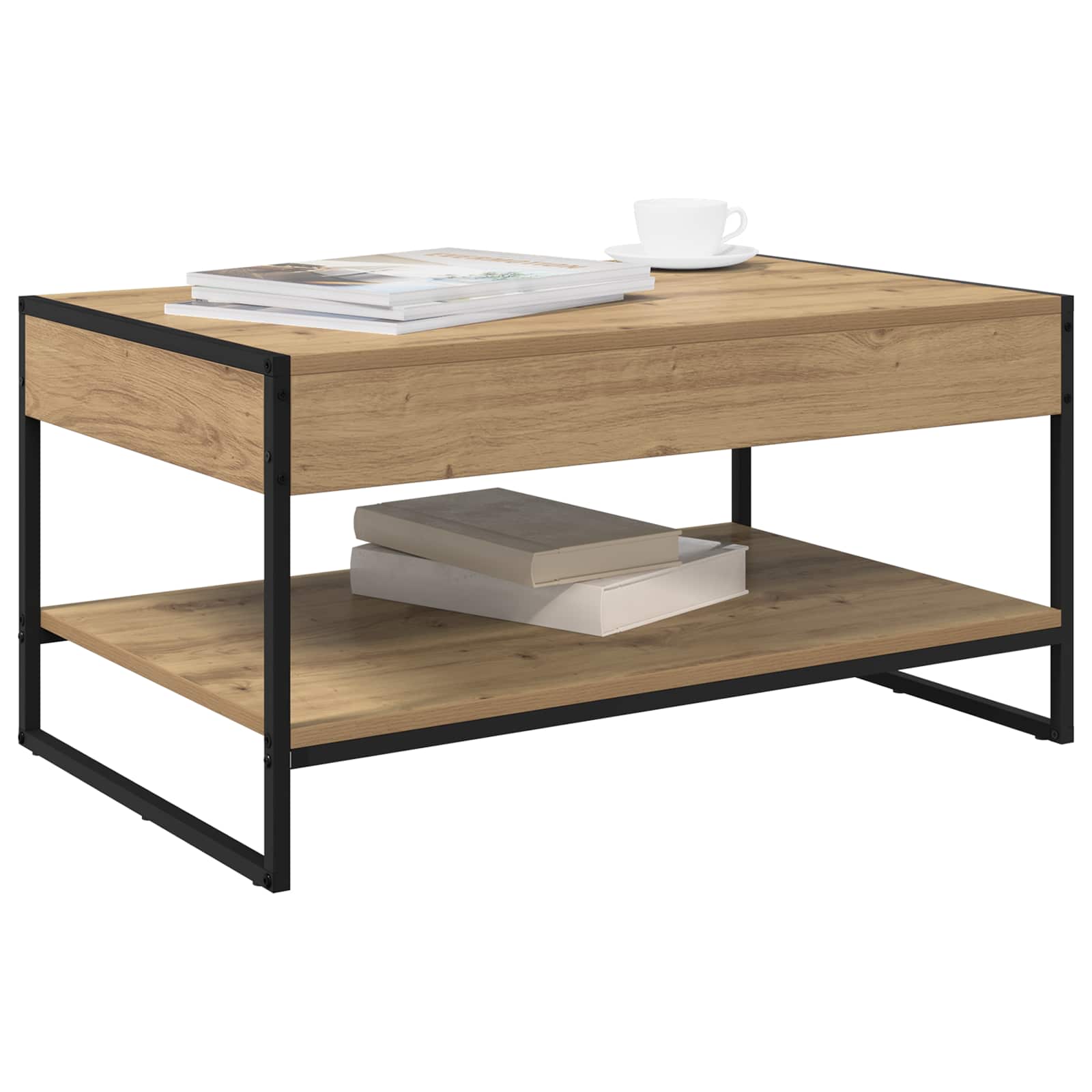 Table basse Chêne artisan 80 x 50 x 40 cm Bois d'ingénierie - XIOS