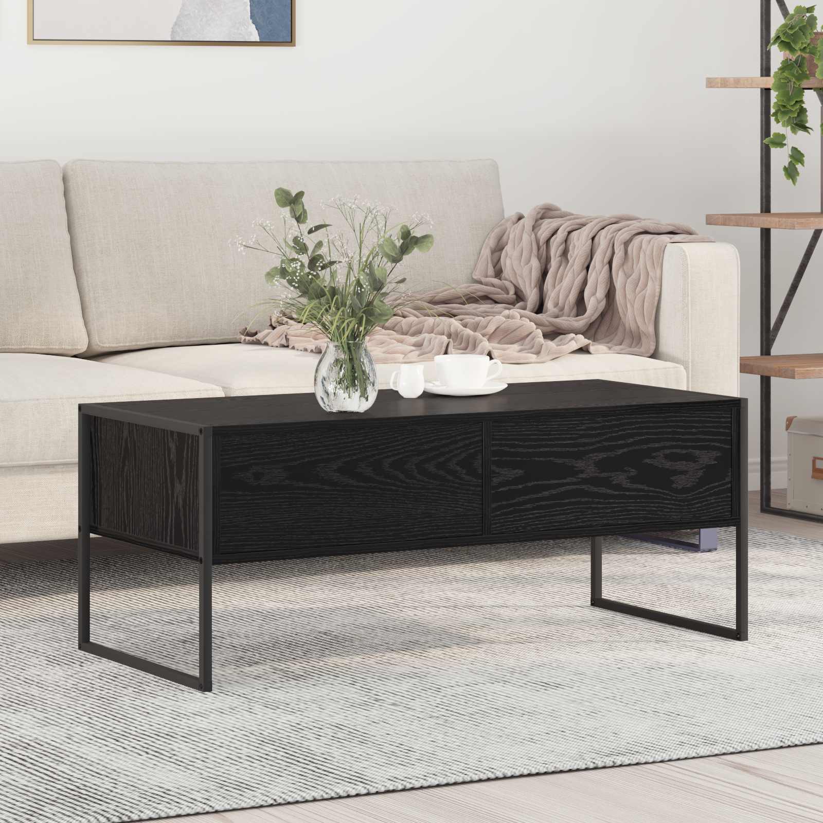 Table basse Chêne noir 100 x 46 x 40 cm Bois d'ingénierie - XIOS