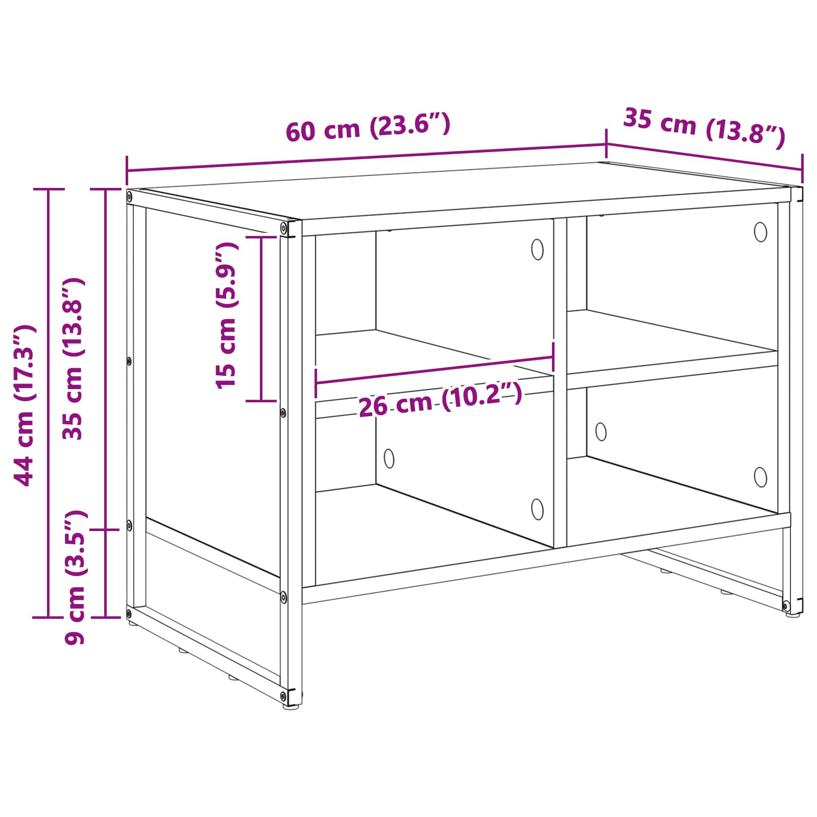 Cabinet à chaussures avec stockage Chêne Fumé 60 x 35 x 44 cm - XIOS