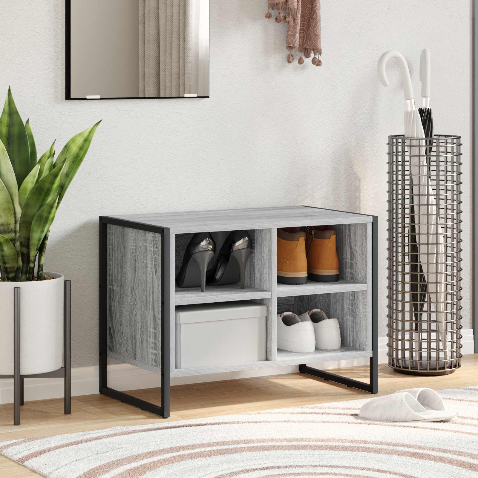 Cabinet à chaussures avec stockage Gris Sonoma 60 x 35 x 44 cm - XIOS