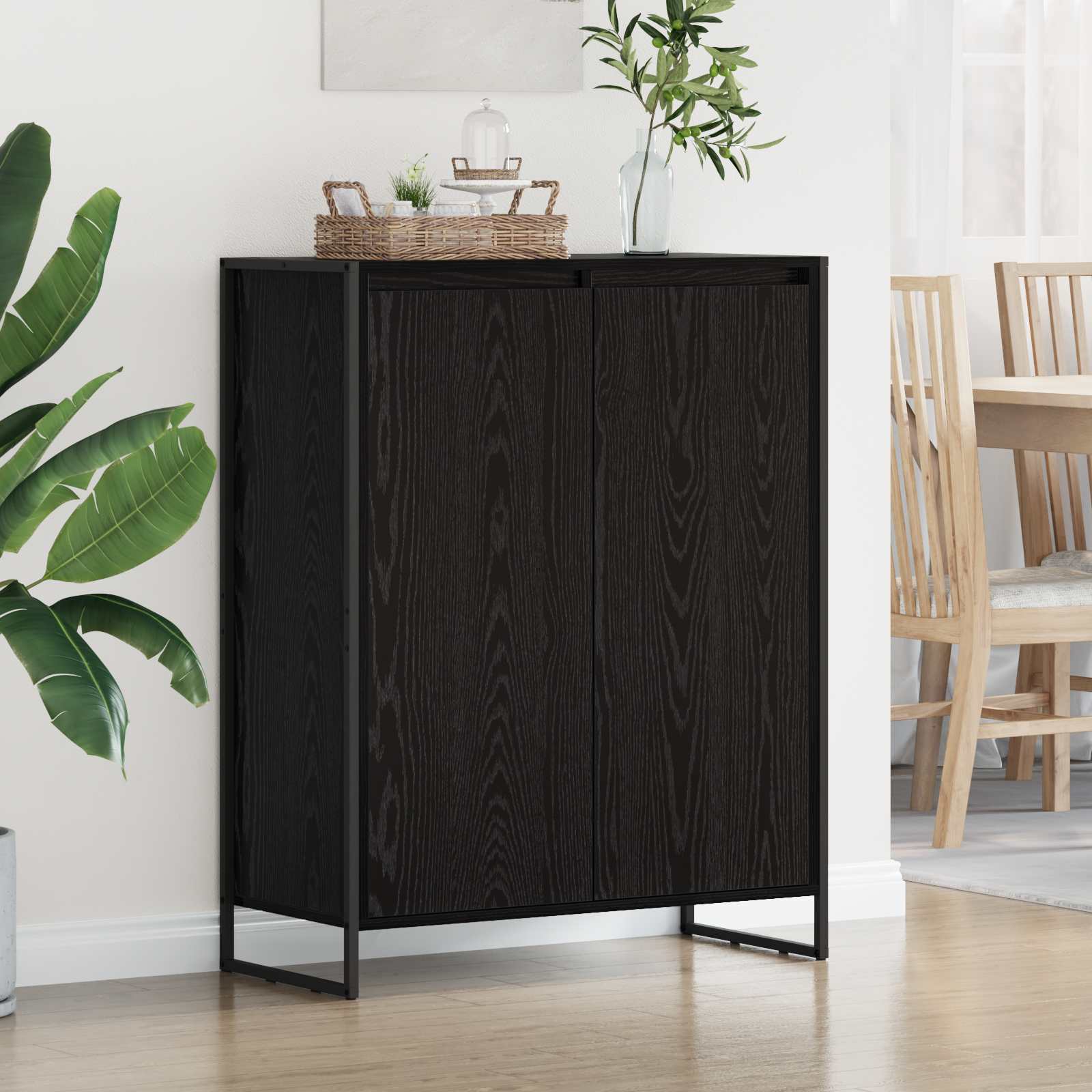 Cabinet à chaussures avec stockage Chêne noir 79 x 36 x 100 cm - XIOS