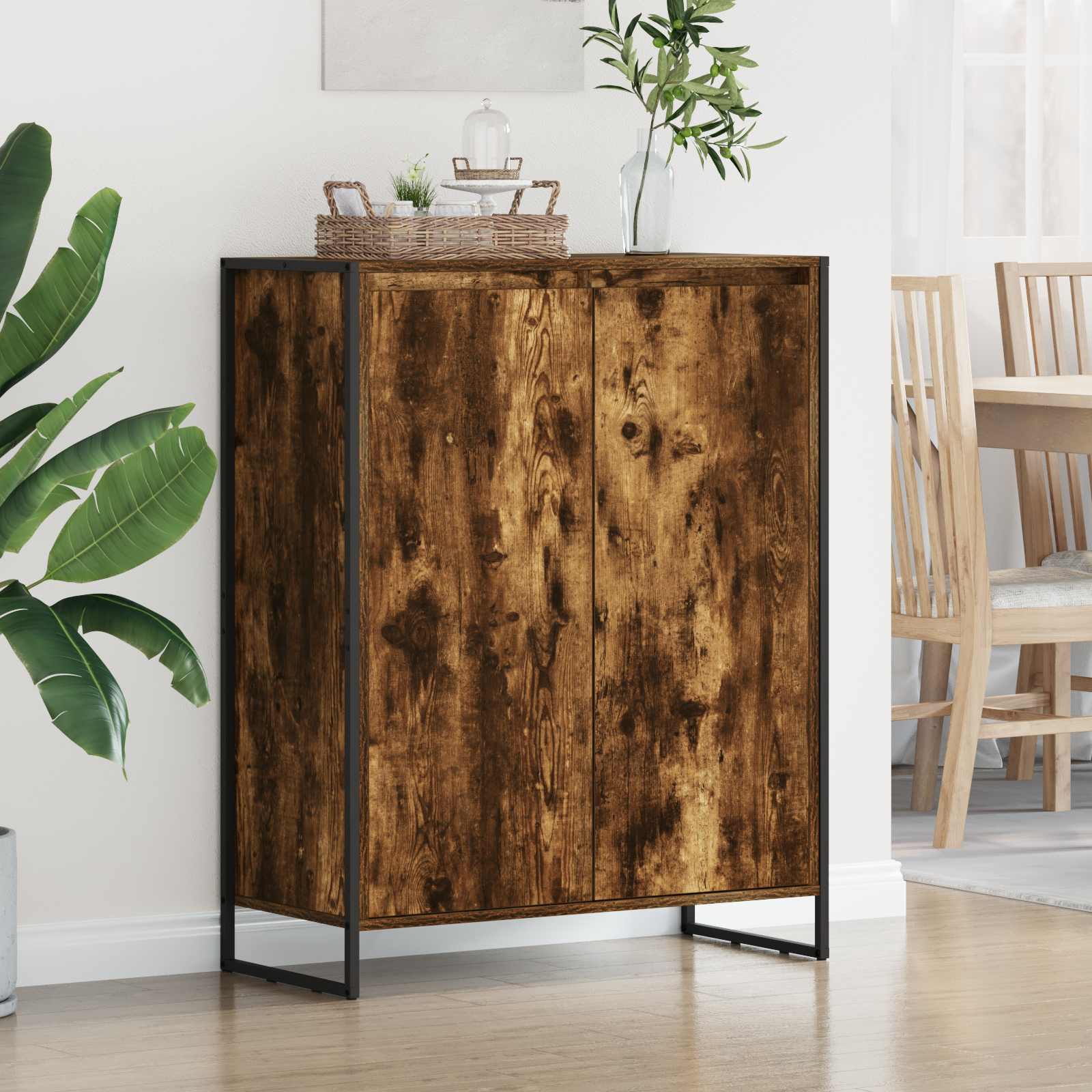 Cabinet à chaussures avec stockage Chêne Fumé 79 x 36 x 100 cm - XIOS