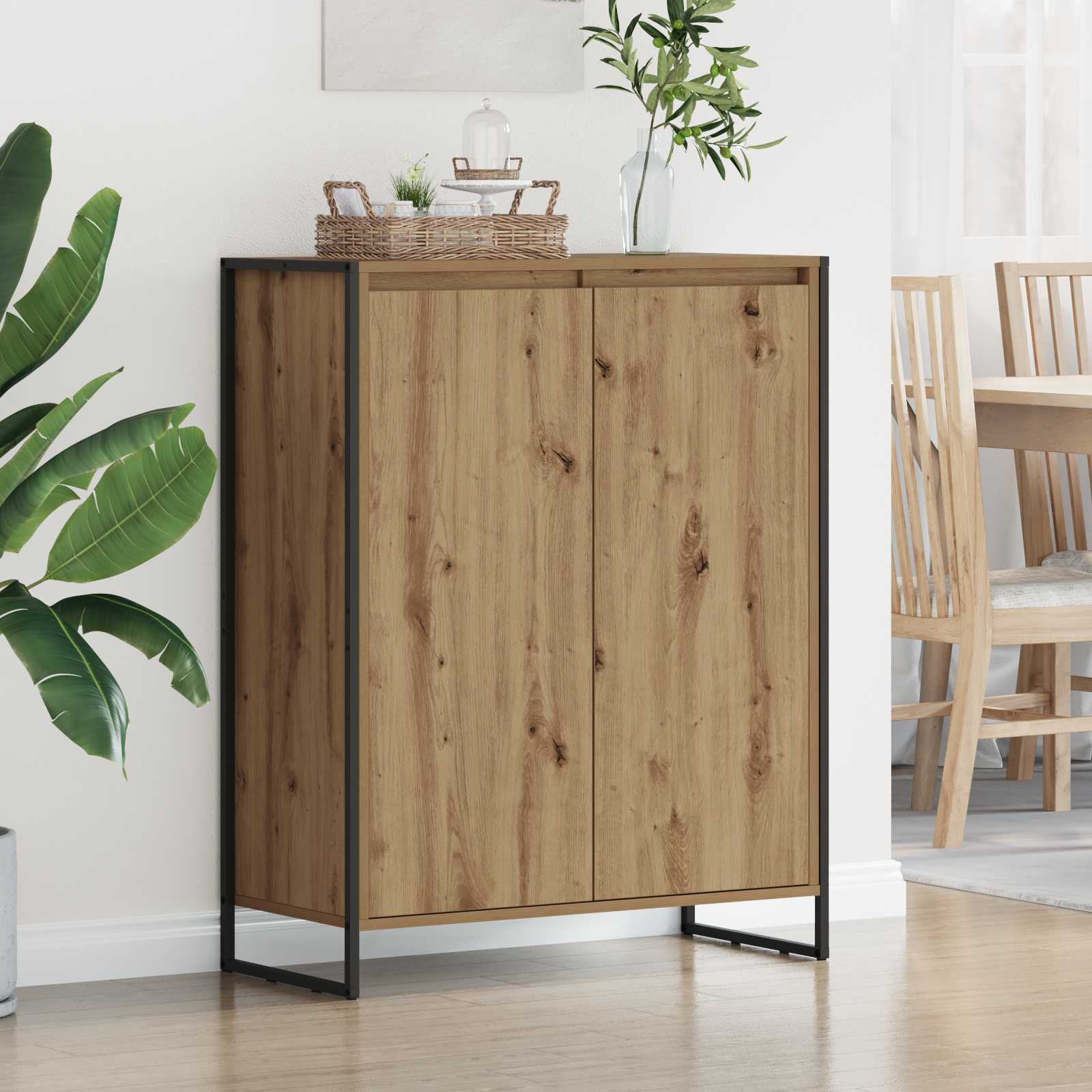Cabinet à chaussures avec porte Chêne artisan 79 x 36 x 100 cm - XIOS